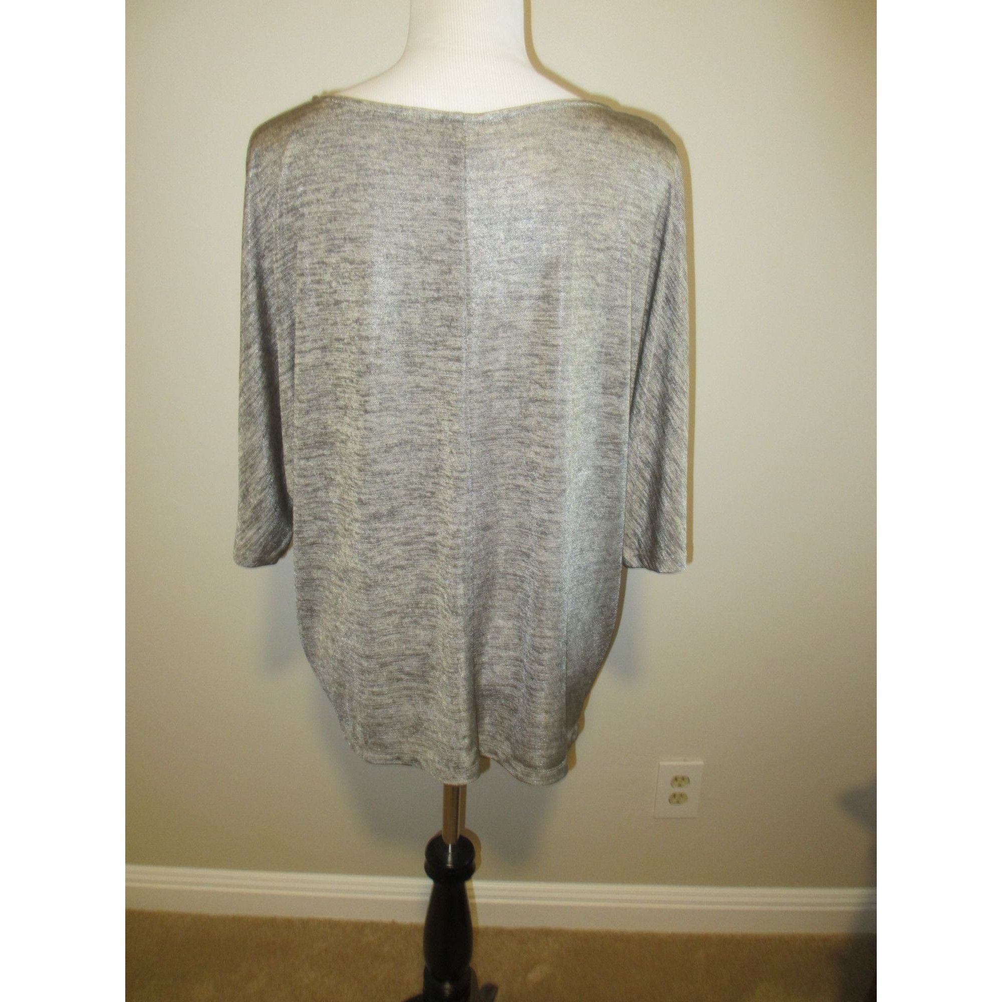 Worthington Worthington Womens Metallic Heather Gray Lightweight 3/4 Sle Size XL / US 12-14 / IT 48-50 - 2 Thumbnail
