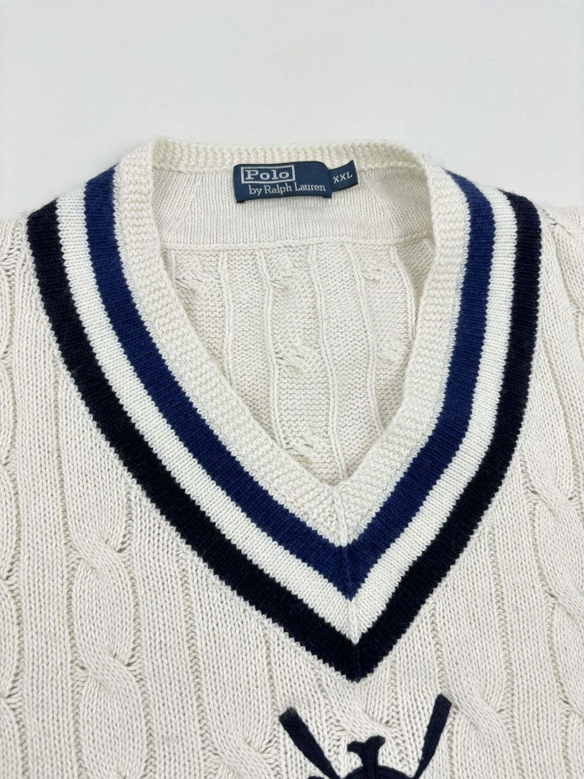 Polo Ralph Lauren 1922-1923 POLO Cashmere Cable-Knit Vest Tenis Gilet Jumper Size US XL / EU 56 / 4 - 15 Thumbnail