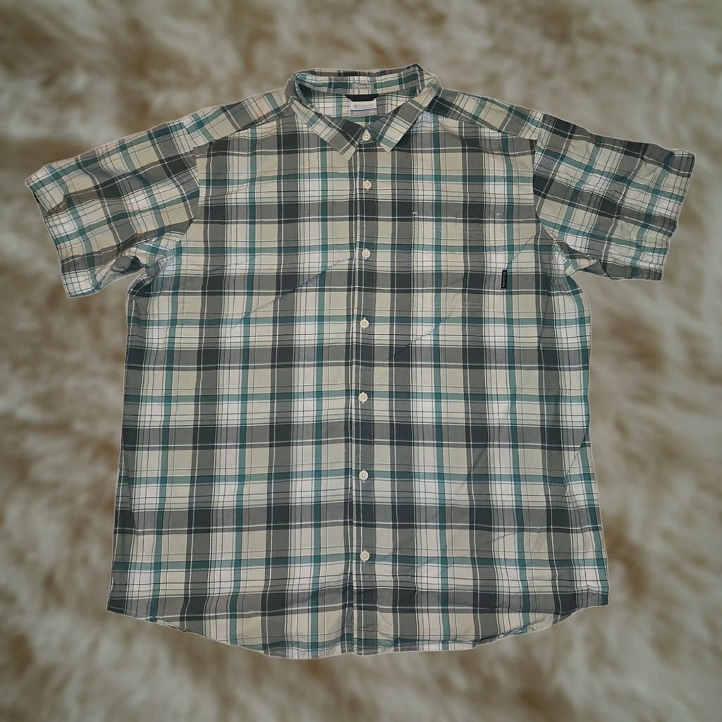 Vintage Columbia Button Up Shirt Short Sleeve Men 2XL Mint Plaid Casual Workwear Shirt Size US XXL / EU 58 / 5 - 1 Thumbnail
