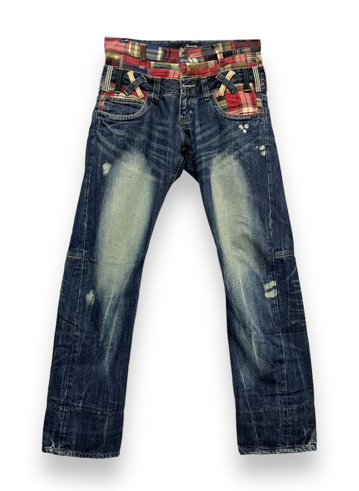 If Six Was Nine 🔥Grunge Patchwork Double Waist Distressed Mud Max Blast Size US 29 - 4 Thumbnail