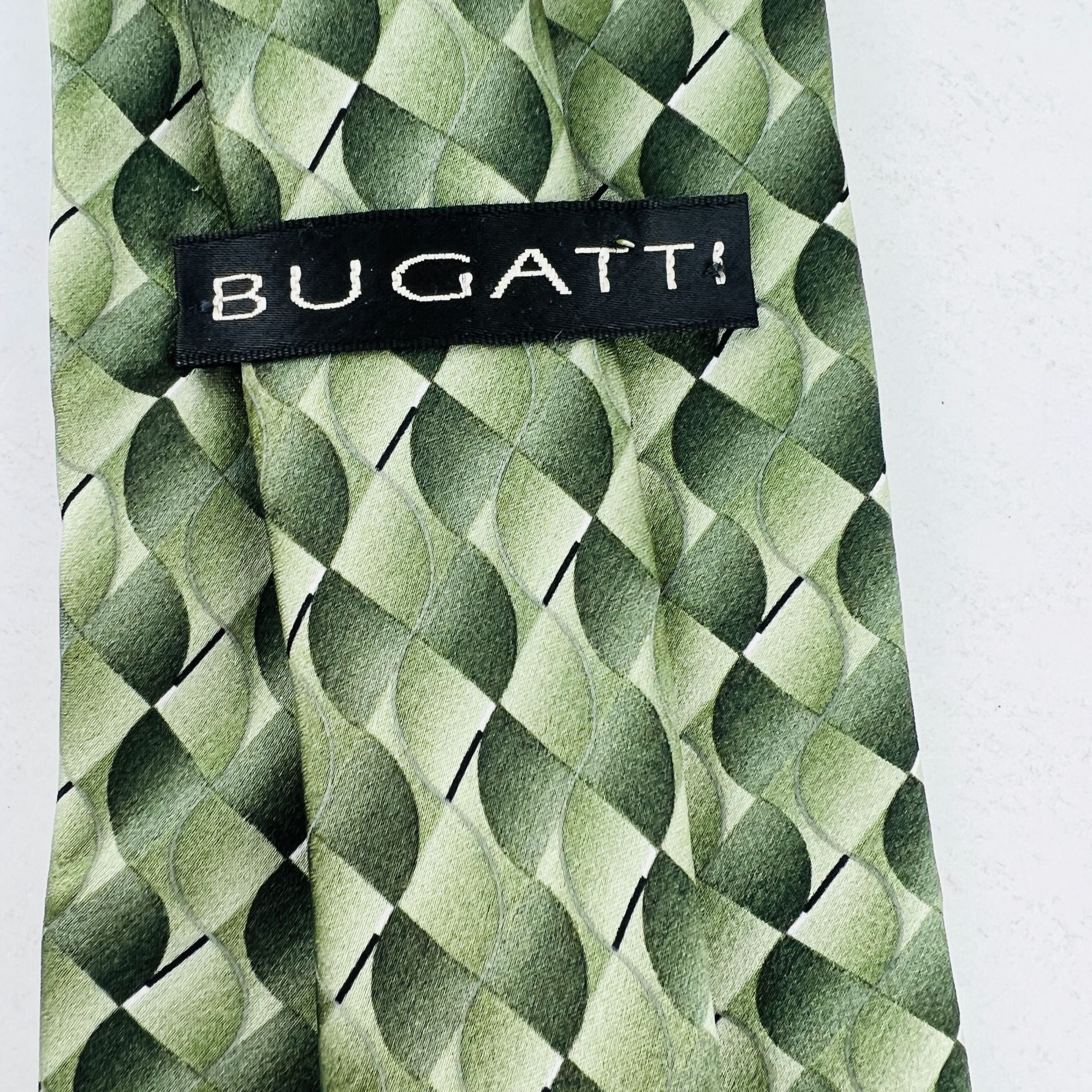 Bugatti Bugatti Abstract Design Necktie Tie 100% Imported Silk Size ONE SIZE - 4 Thumbnail