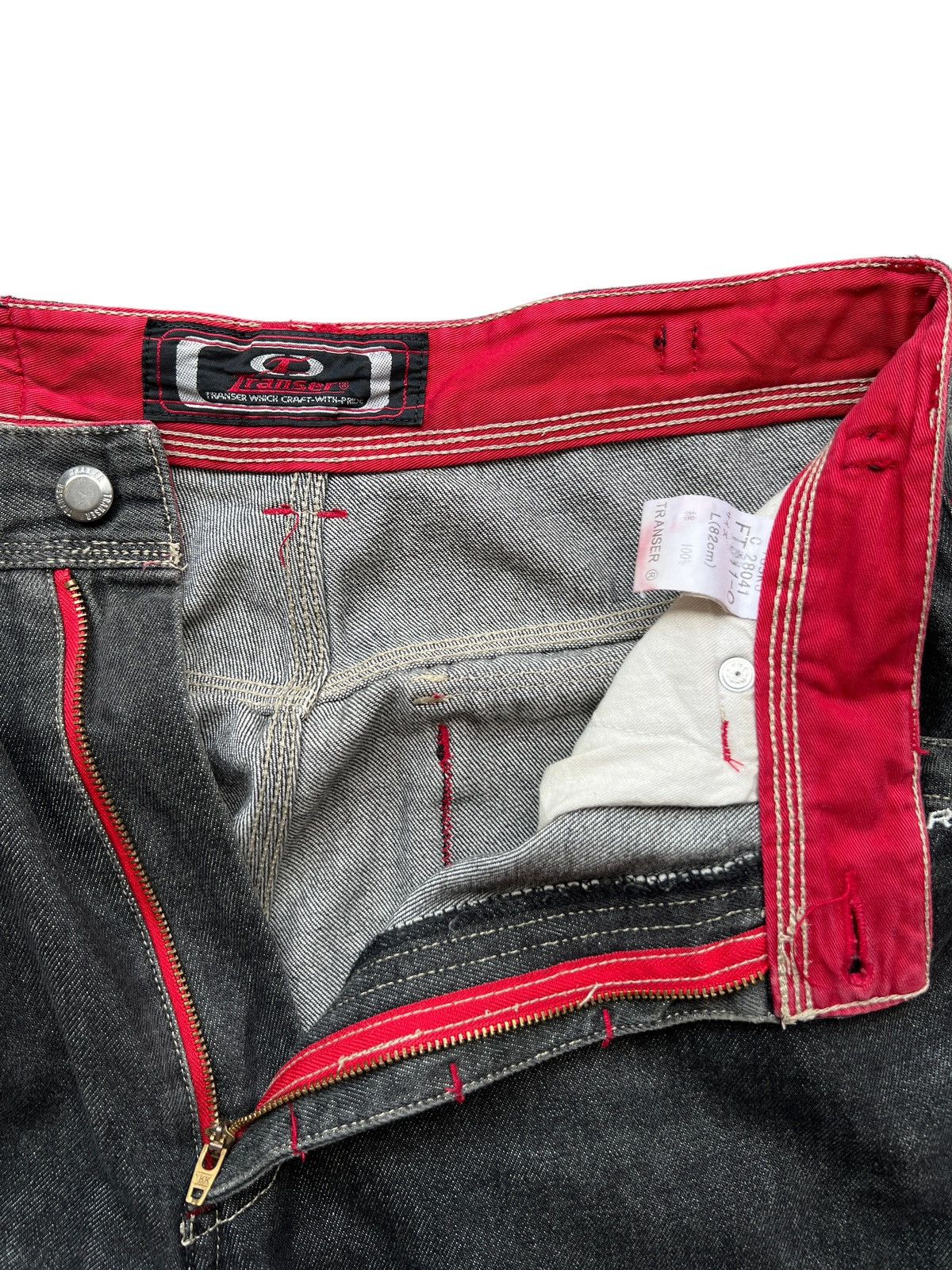 Japanese Brand Transer Jeans Hip Hop Skateboard Multipocket Baggy Jeans 31 Size 31" - 11 Thumbnail