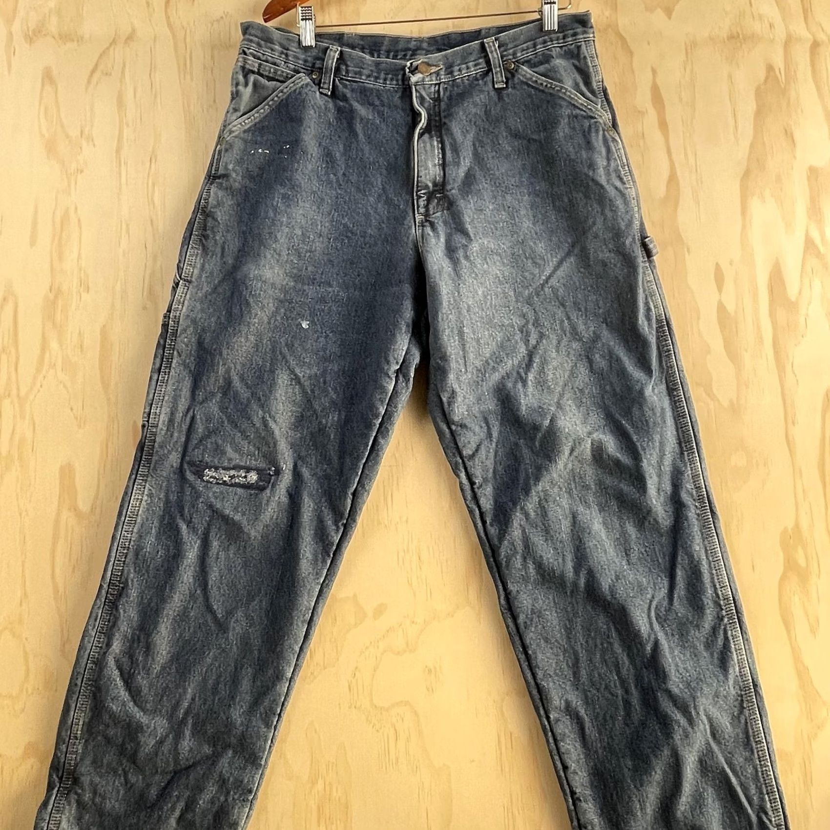 Wrangler Wrangler Jeans Mens 34x32 Medium Wash Blue Denim Relaxed Straight Fleece Lined Denim Pants Mens 34x32 Rounded Neutral Blue Wrangler Jeans Mens 34x32 Size US 34 / EU 50 - 2 Thumbnail