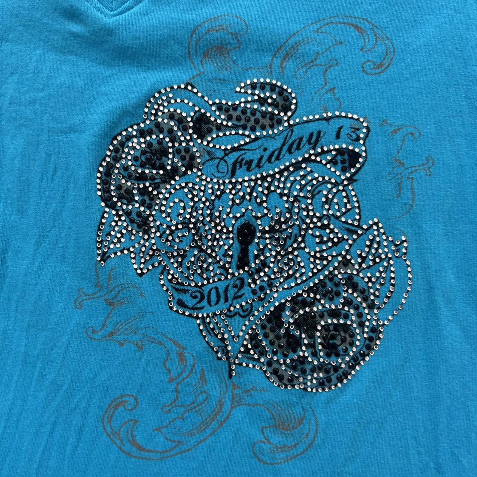 Other Destination 13 Rhinestone Angel Wing Tee — Port Dover 2012 Size XL / US 12-14 / IT 48-50 - 3 Thumbnail