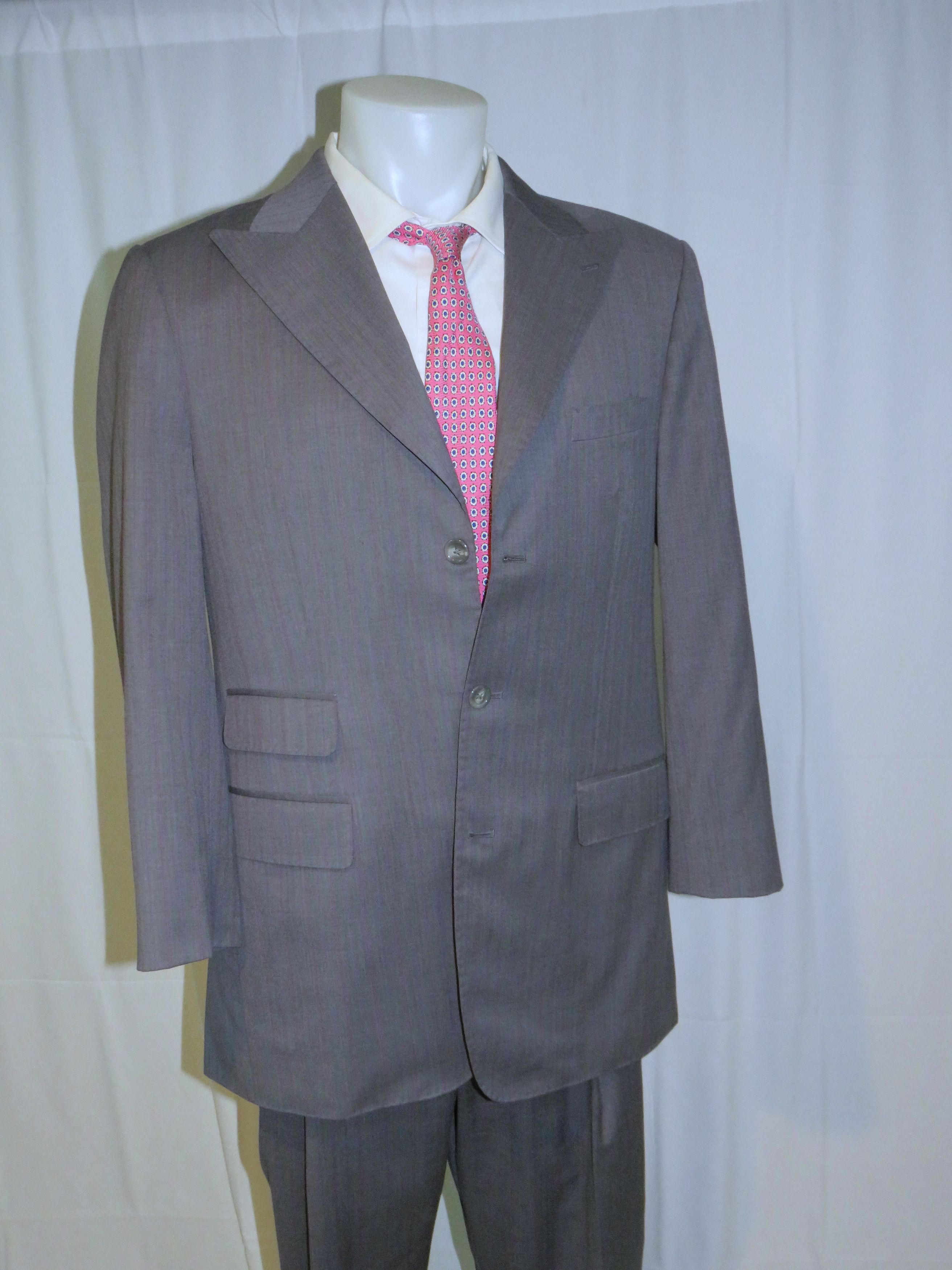 Other Morroni Custom Tailoring Gray Striped Three Button Suit 40L Size 40L - 9 Thumbnail