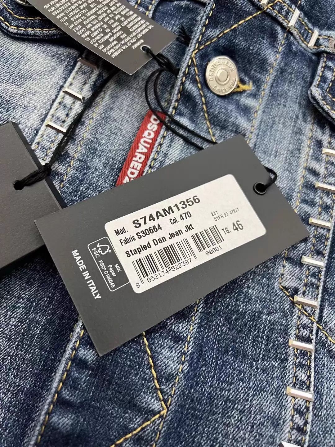 Dsquared2 Dsquared2 DAN JEAN Slim Denim Jkt Metal Rips 46-52 Size US S / EU 44-46 / 1 - 8 Thumbnail