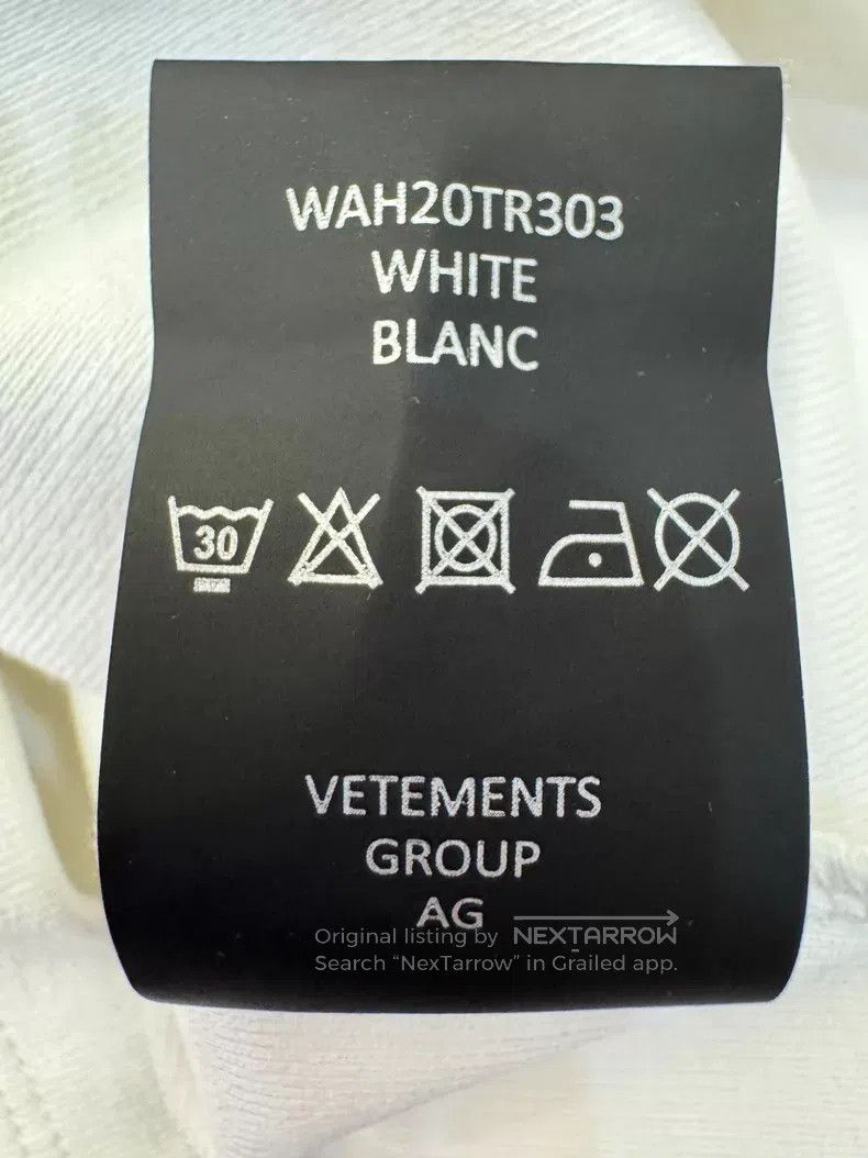 Vetements Vetements White Short Sleeve T-Shirt Size XS / US 0-2 / IT 36-38 - 6 Thumbnail