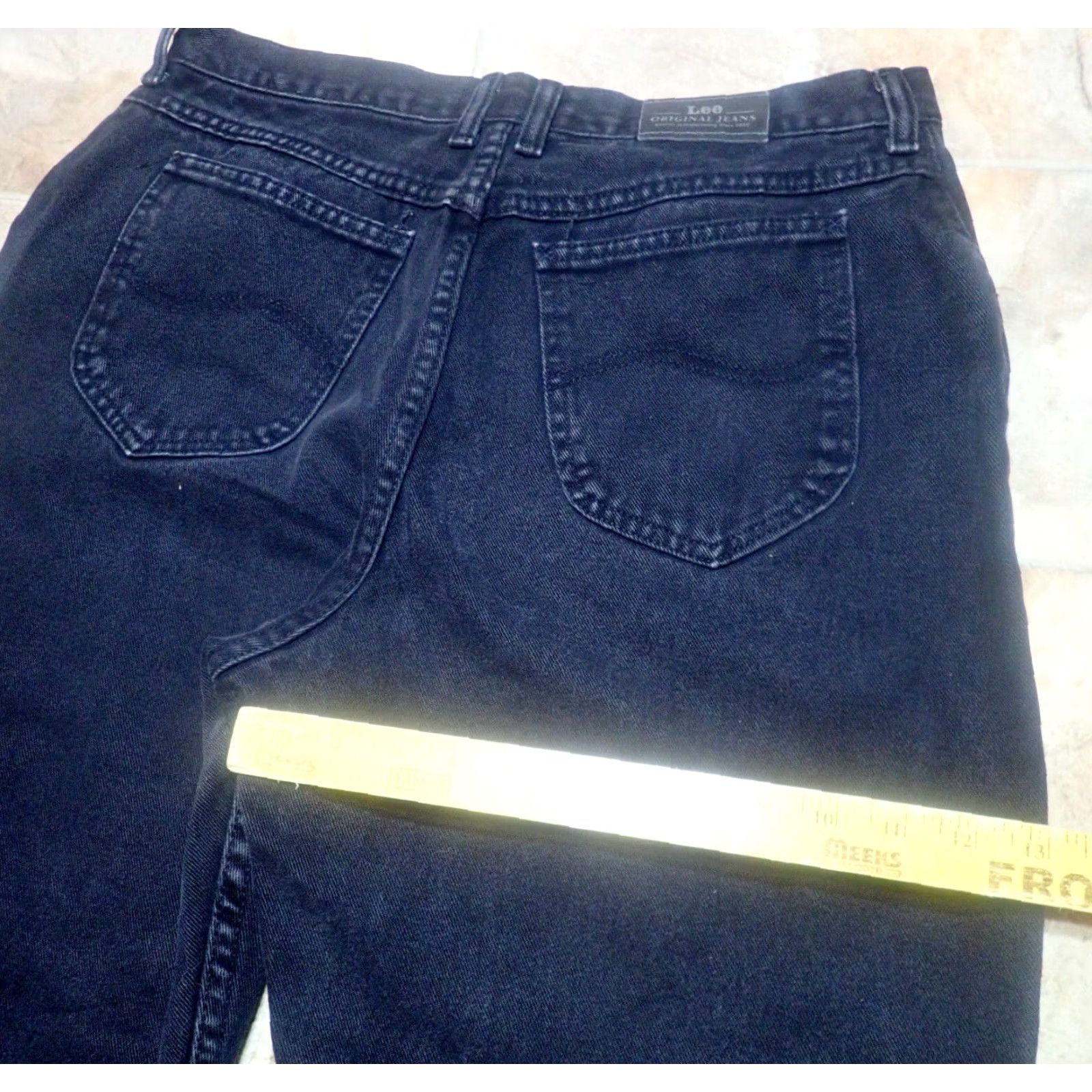 Lee Vintage Womens Lee Original Fit Mom Jeans 32 Waist 29 Inseam High Rise Black Denim 80s 90s USA Made Women's Sizes 14 Size 36" / US 14 / IT 50 - 7 Thumbnail