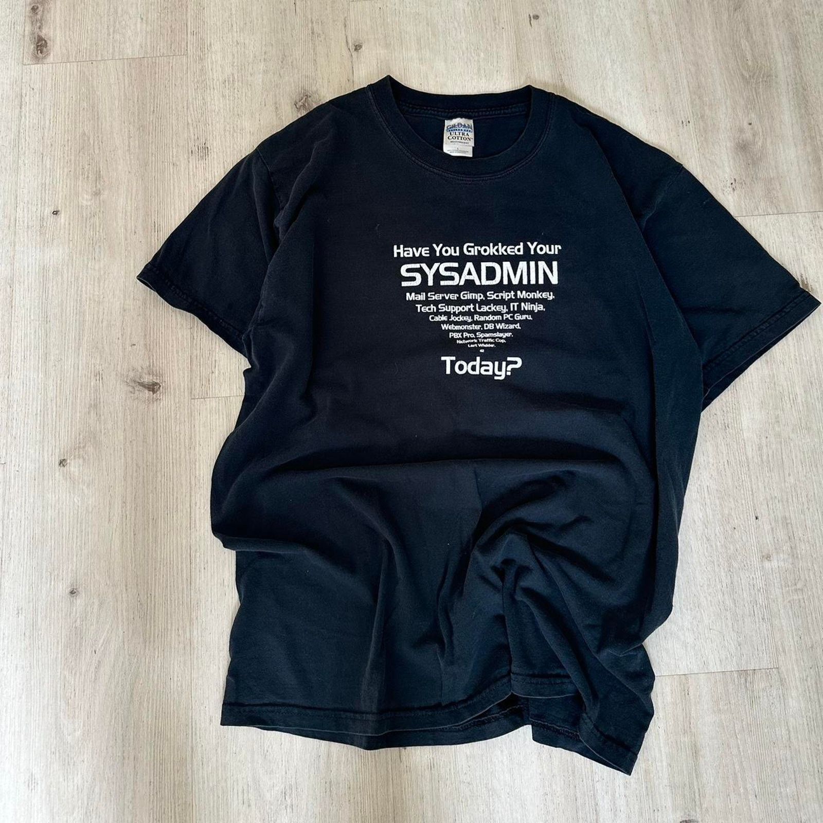 Vintage Vintage 00s Sysadmin IT Nerd Computer Geek Graphic Tee Size US L / EU 52-54 / 3 - 4 Thumbnail
