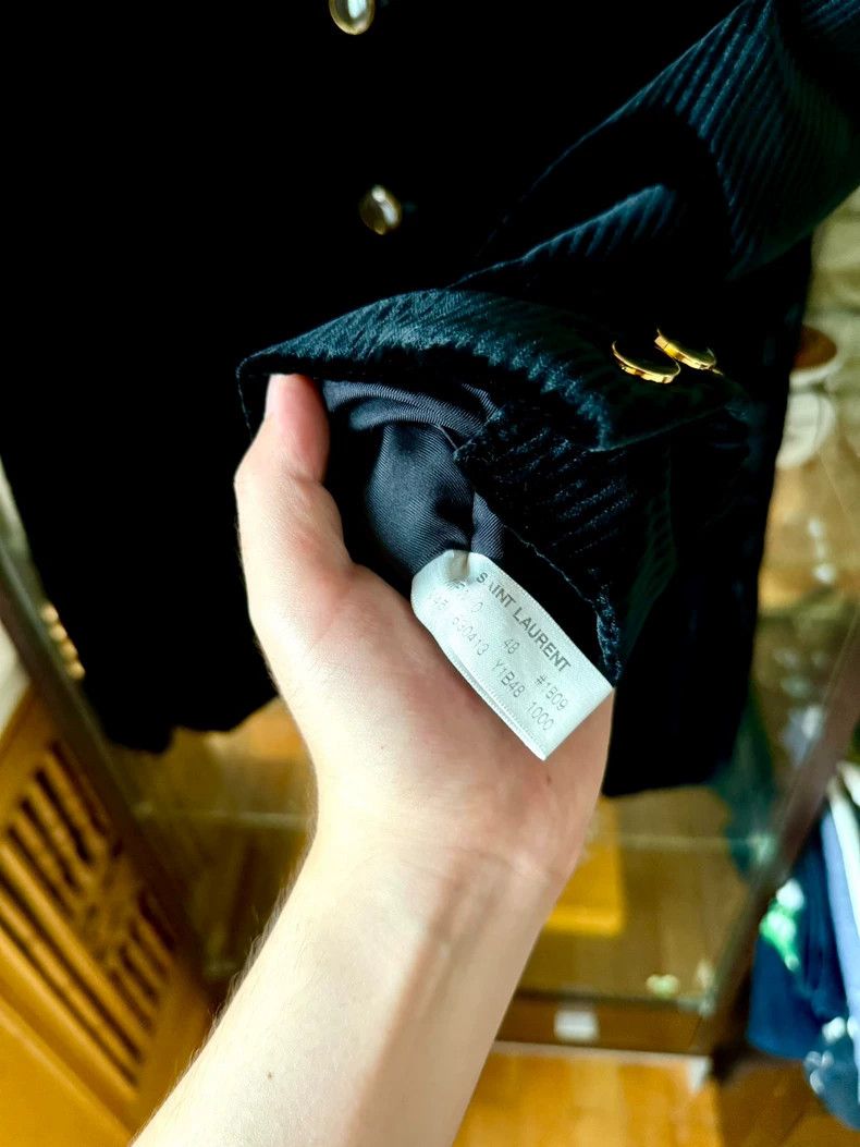 Saint Laurent Paris Saint Laurent Paris 20fw runway black velvet striped three Size 48R - 6 Thumbnail