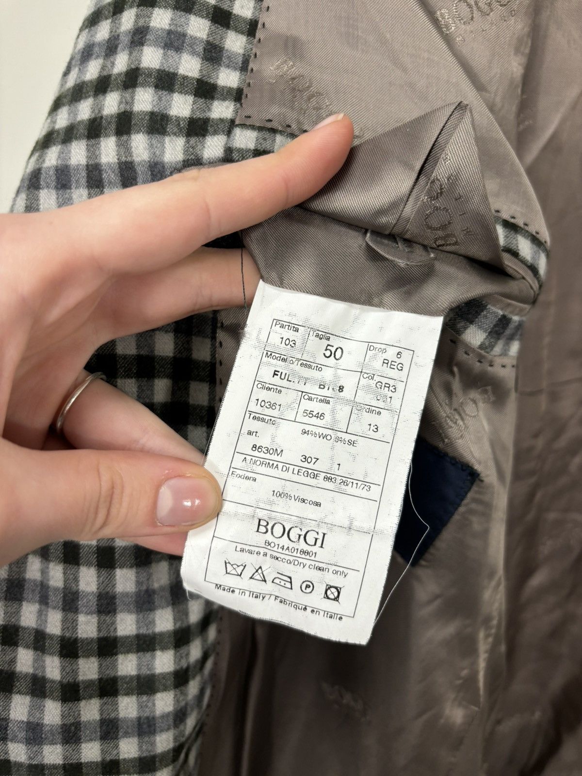 Boggi Boggi Milano Checkered 2-Buttons Wool Silk Blazer Jacket Size 40R - 15 Thumbnail