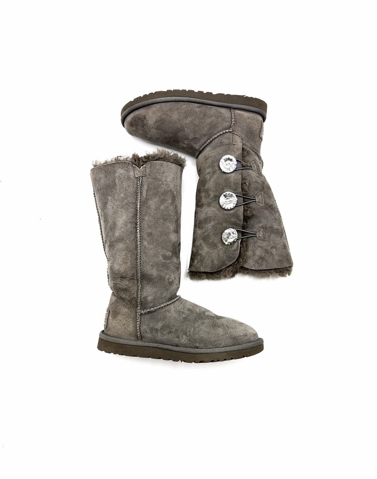 Ugg UGG Glam Bailey Button Sheepskin Suede Winter Boots Size US 5 / IT 35 - 5 Thumbnail