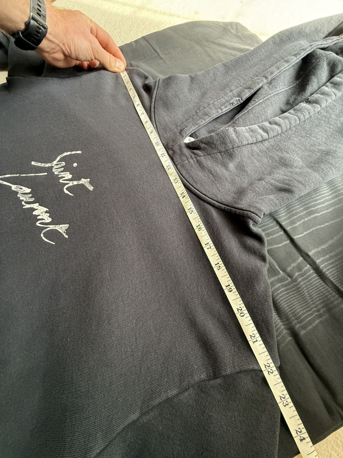 Saint Laurent Paris FW18 Saint Laurent camo logo script black hoodie XXL archive Size US XXL / EU 58 / 5 - 5 Thumbnail