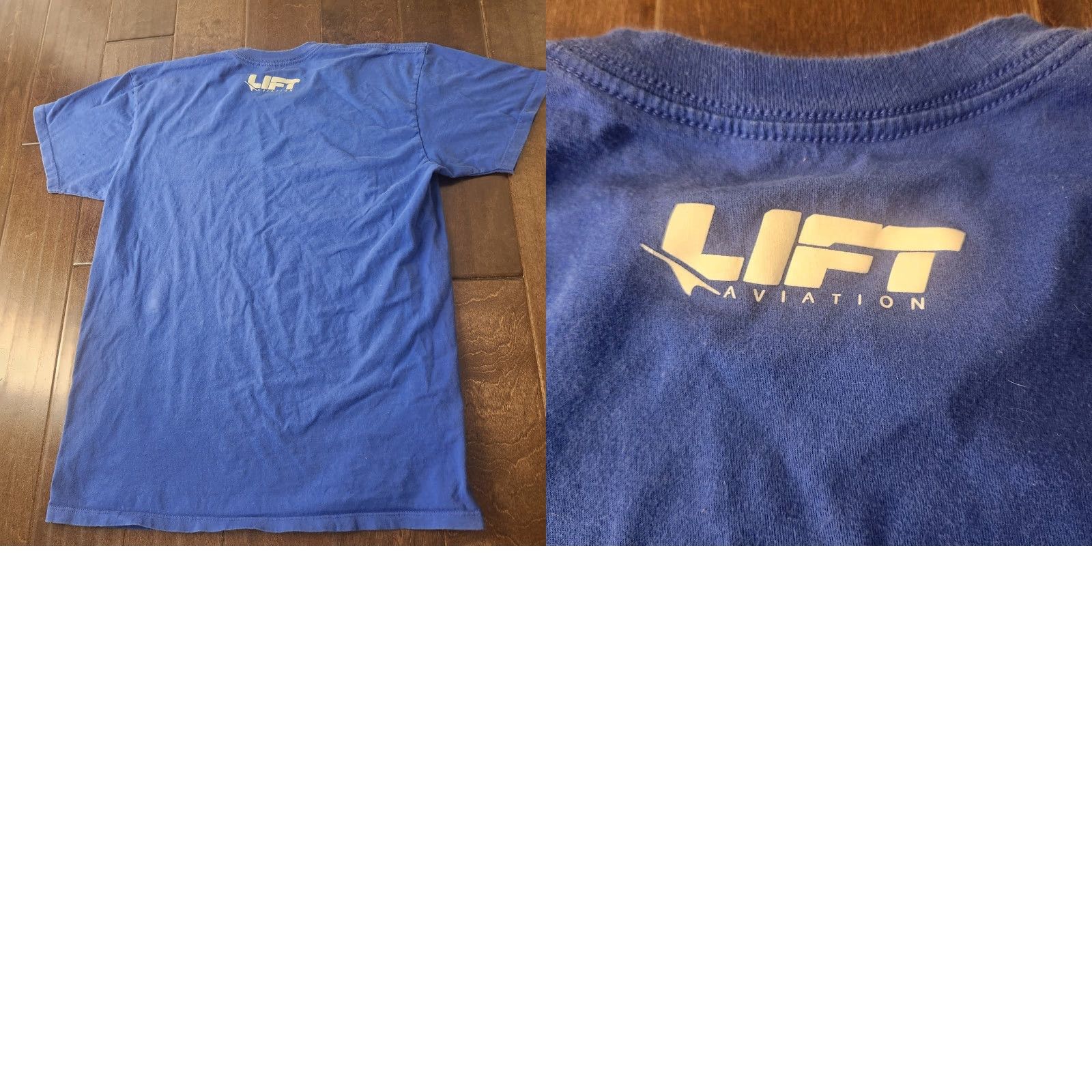 Vintage LIFT Aviation T Shirt Mens Large Blue Graphic Logo Tee Short Sleeve Casual Size US L / EU 52-54 / 3 - 9 Thumbnail