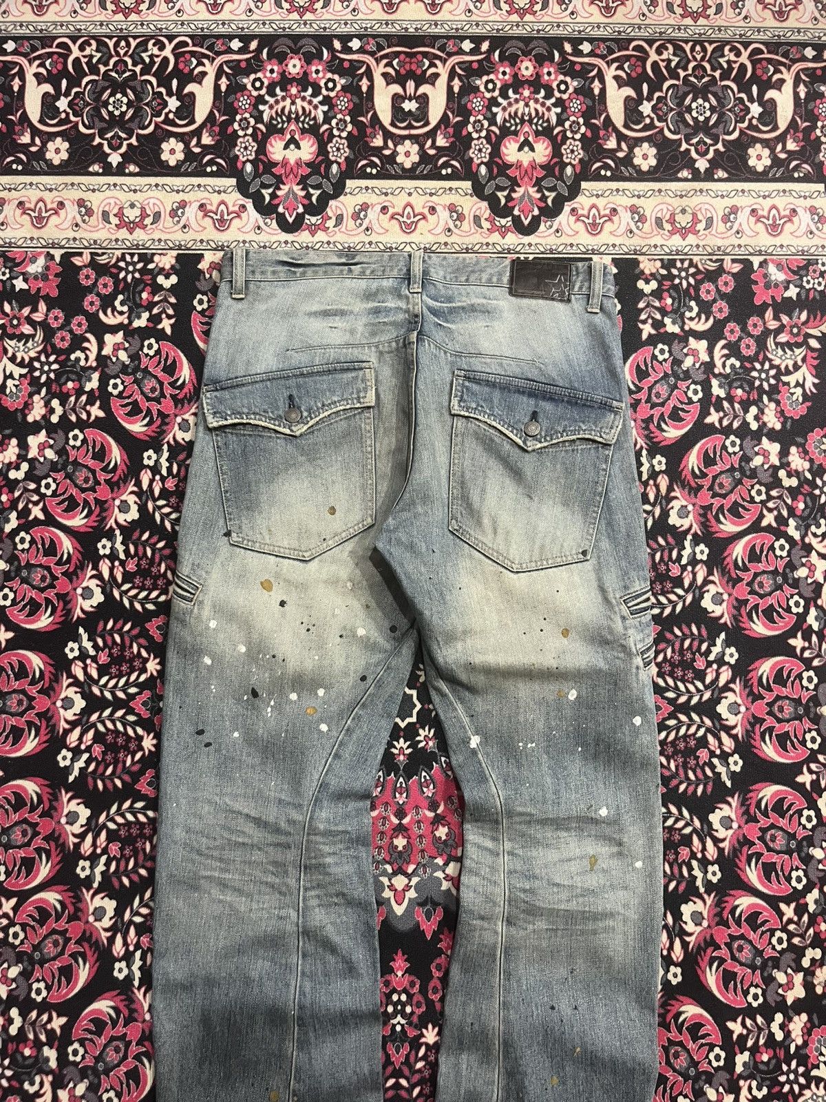 Le Grande Bleu (L.G.B.) Rattle Trap Paint Splattered Multizipper Distressed Jeans Size US 34 / EU 50 - 9 Thumbnail