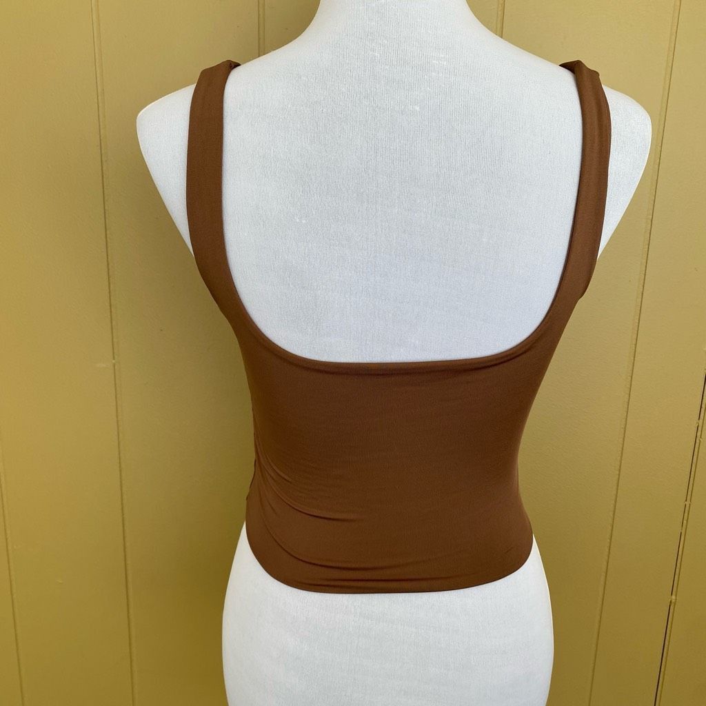 Other Women XS soft & smoothe scoopneck tank crop top brown Size XS / US 0-2 / IT 36-38 - 4 Thumbnail