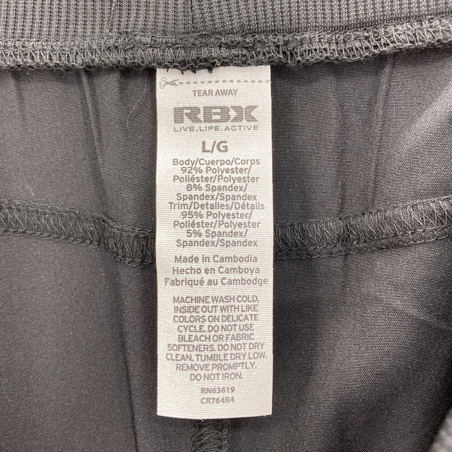 Vintage RBX Pants Womens Large Black Woven Capri Jogger Cargo Drawstring Stretch Running Size 36" / US 14 / IT 50 - 5 Thumbnail