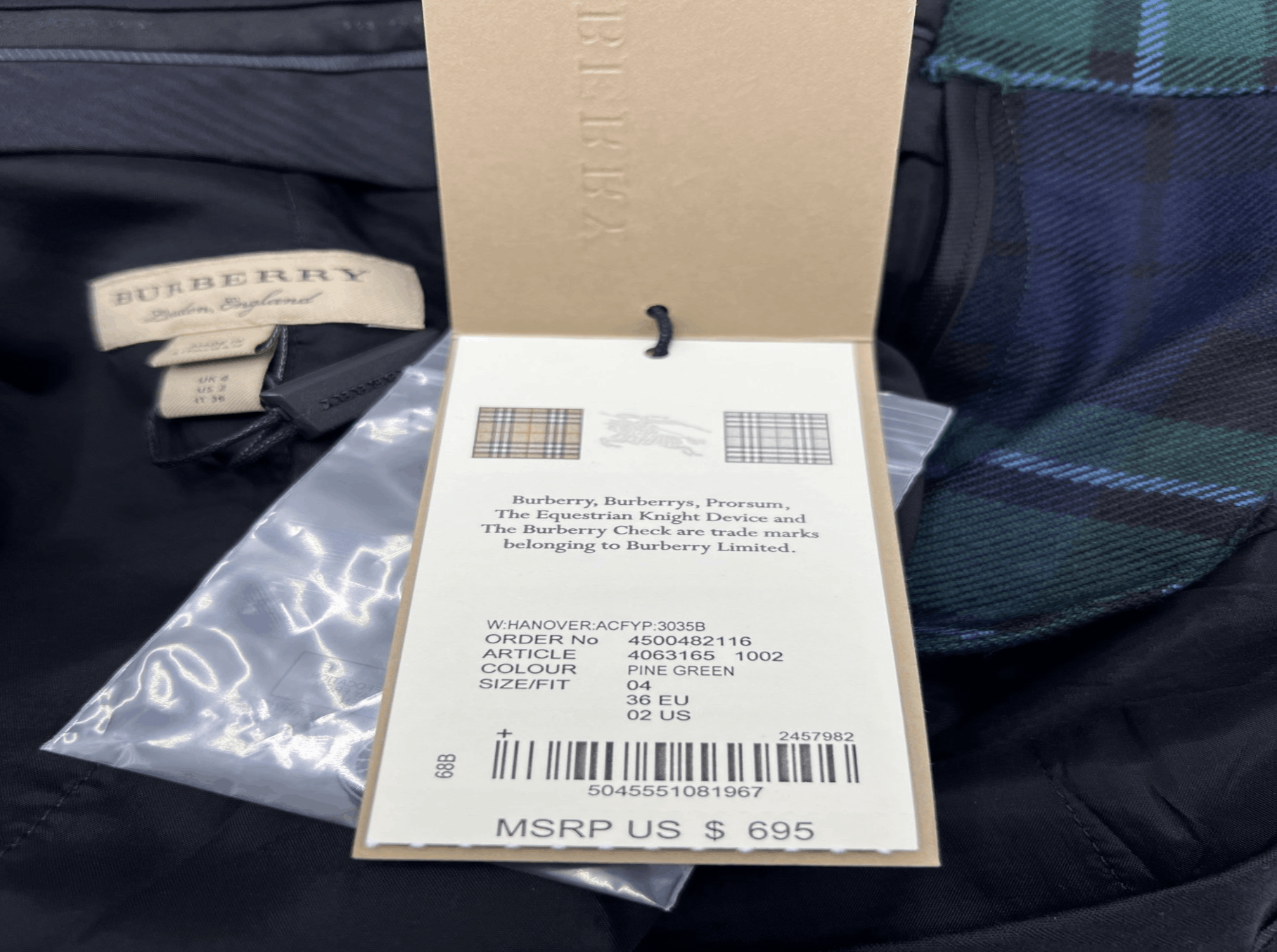 Burberry Burberry London 100% Wool Hanover Pants – Women’s Size US:2 Size 26" / US 2 / IT 38 - 9 Thumbnail