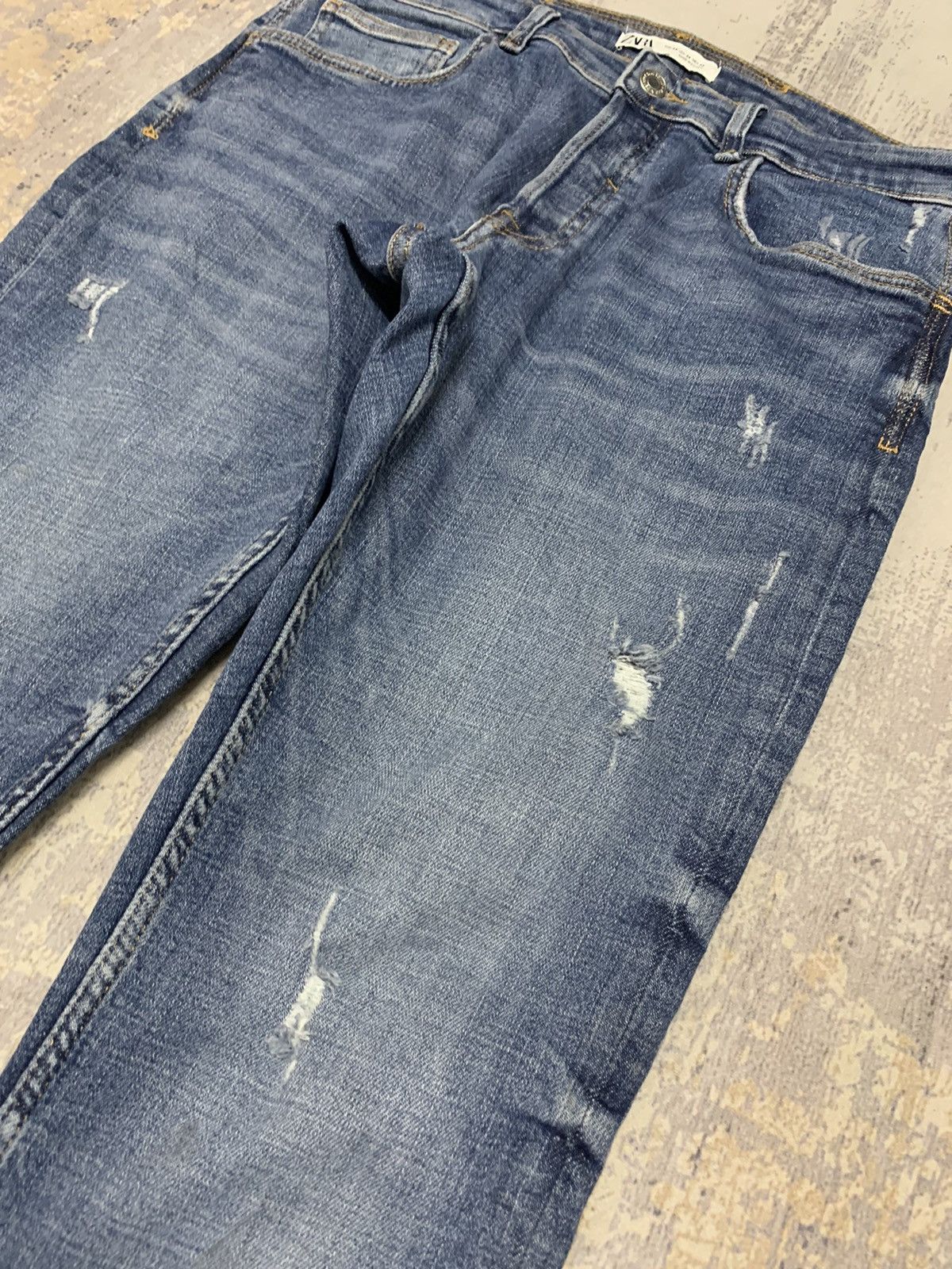 Designer × Jean × Zara Zara Thrasher Skinny-Fit Distressed Jeans 34x30 Size US 34 / EU 50 - 7 Thumbnail