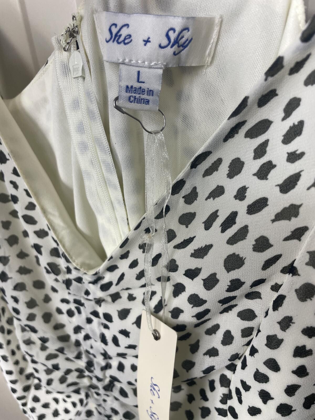 Other She + Sky Midi Dress Women's Size Large Black White Leopard Size L / US 10 / IT 46 - 3 Thumbnail