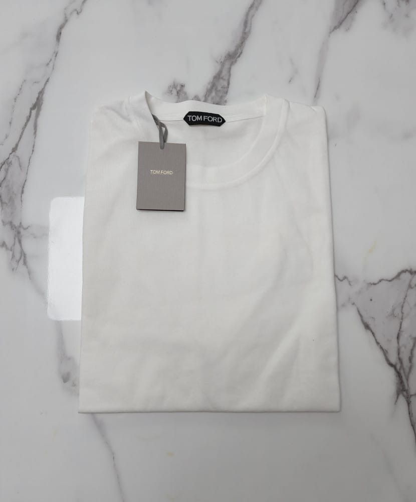Tom Ford o1sm1stk0824 Lyocell Cotton T-Shirt in White Size US M / EU 48-50 / 2 - 1 Thumbnail