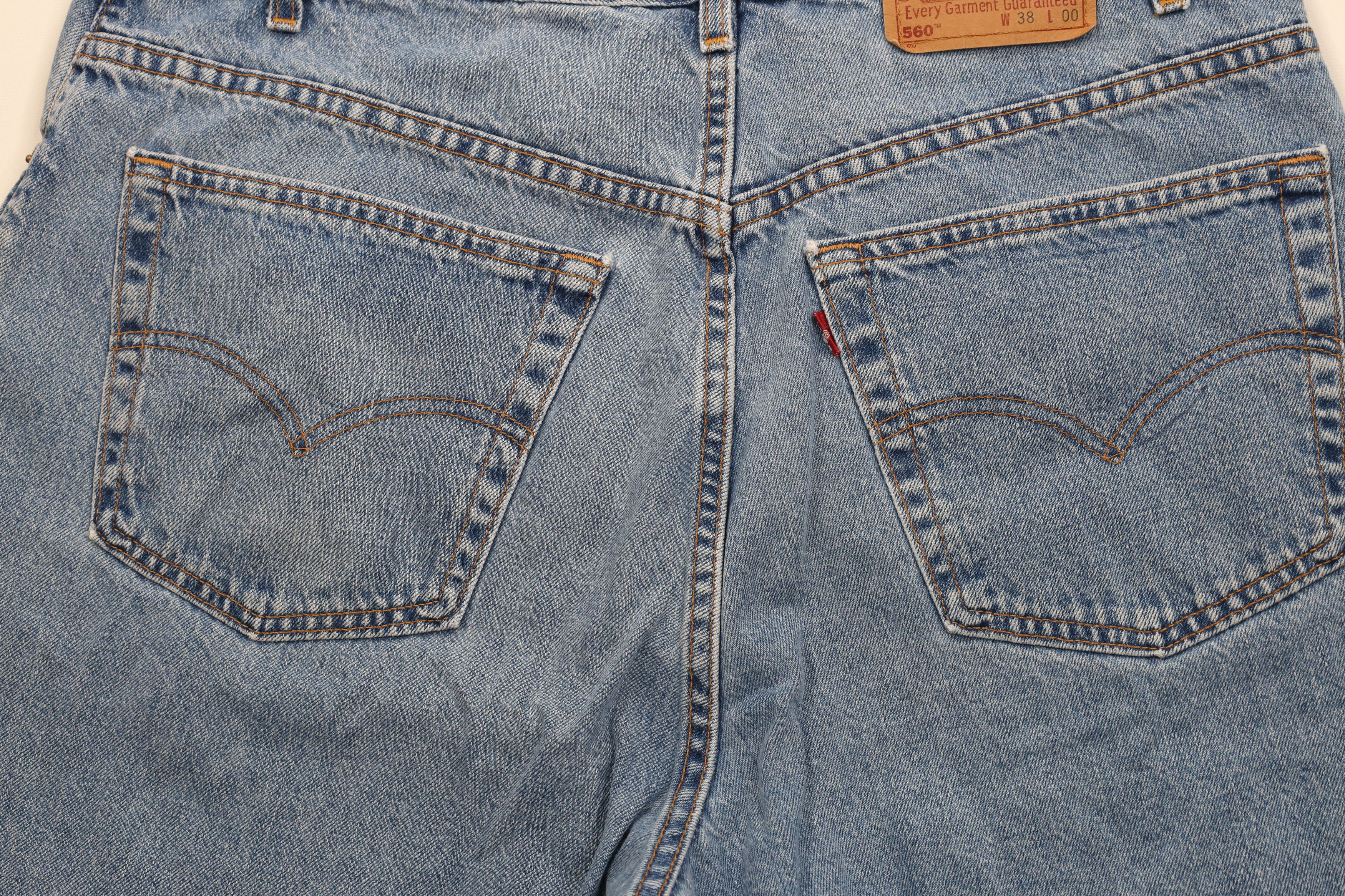 Levi's Vintage Y2K 2000 Levis 560 Fit Baggy Denim Shorts Blue USA Size US 38 / EU 54 - 10 Thumbnail