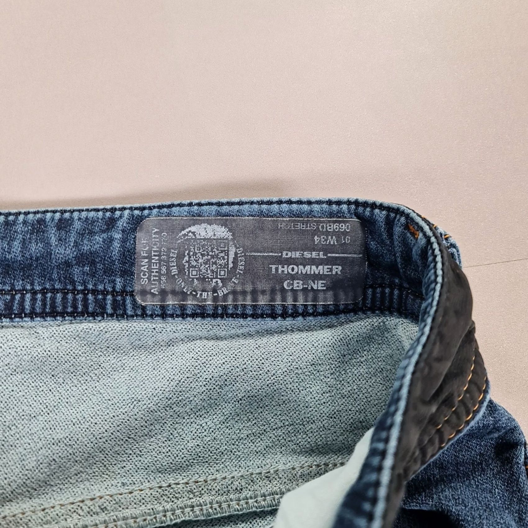 Diesel Diesel Jeans Slim Distressed Denim Blue W34 L30 THommer CB-NE Zip Fly Stretch 5-Pocket Mens Regular Size US 34 / EU 50 - 4 Thumbnail