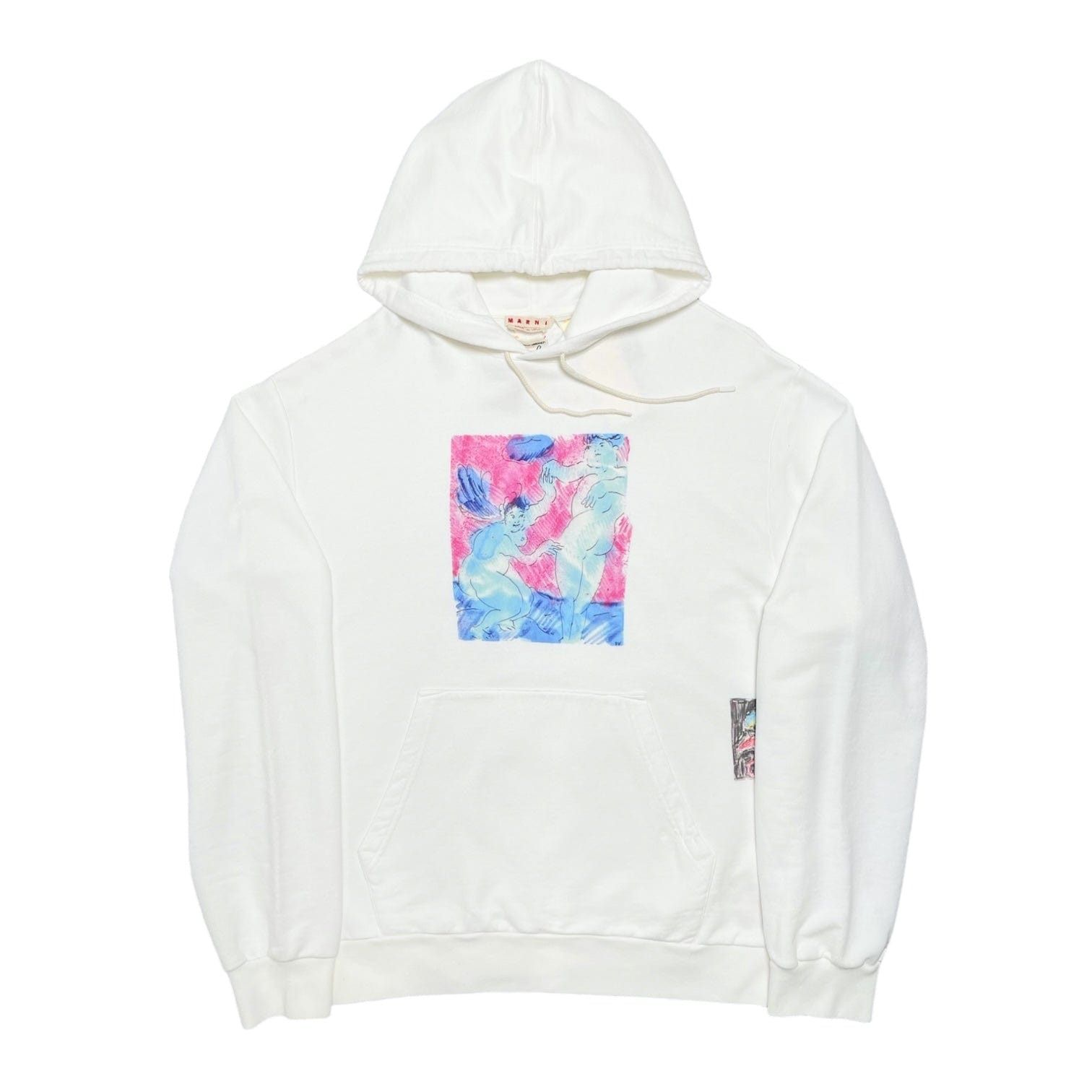 Flami Looped Hooded Sweatshirt White