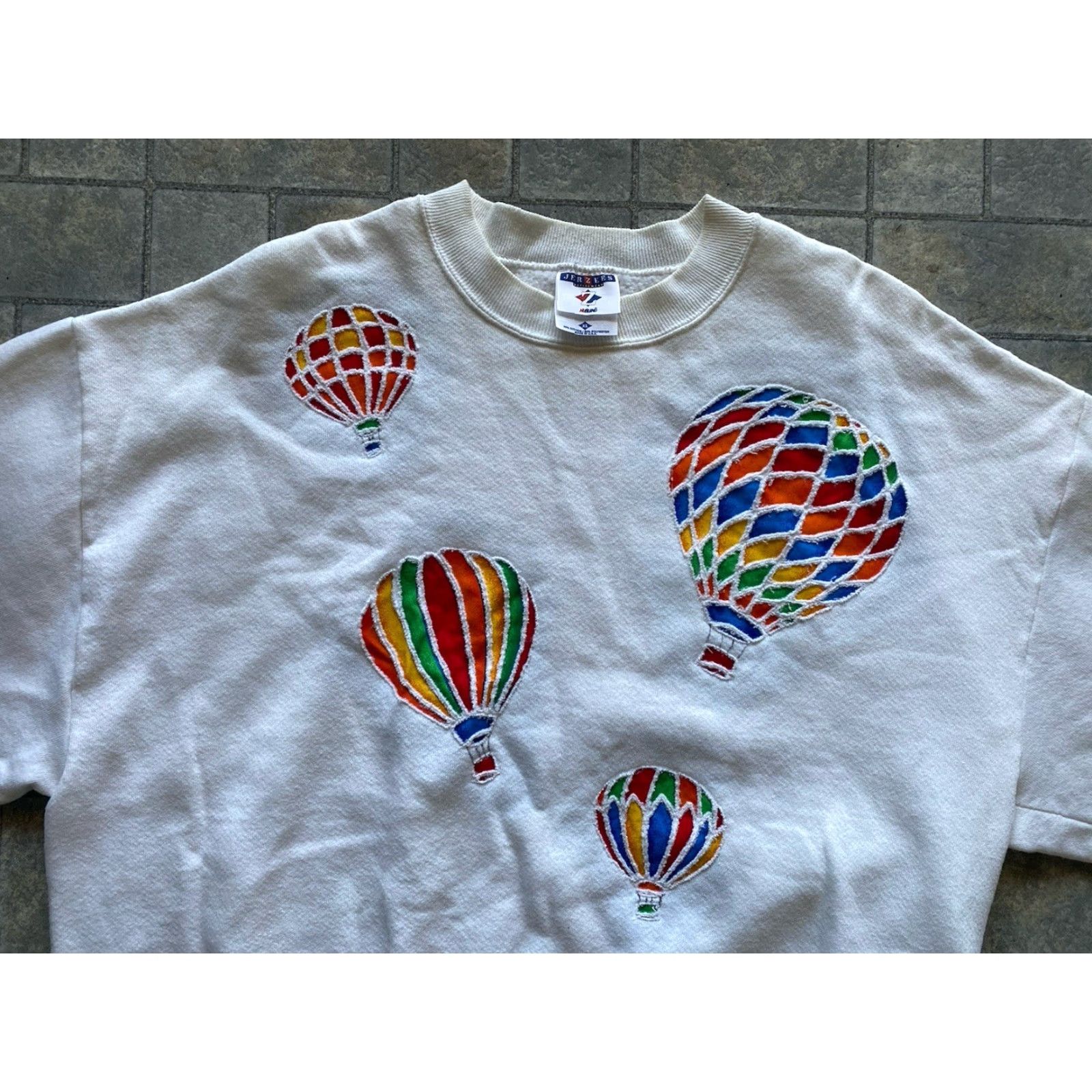 Jerzees VINTAGE Jerzees Sweatshirt White XL Men Pullover Made In USA Hot Air Balloons Size US XL / EU 56 / 4 - 4 Thumbnail