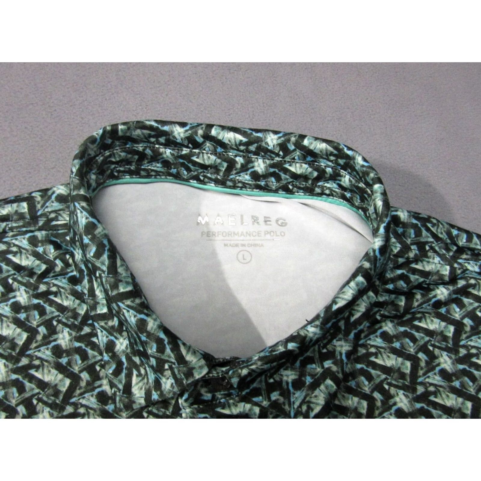 Vintage Maelreg Polo Shirt Mens Large Green Geometric Logo Performance Golf Short Sleeve Size US L / EU 52-54 / 3 - 3 Thumbnail