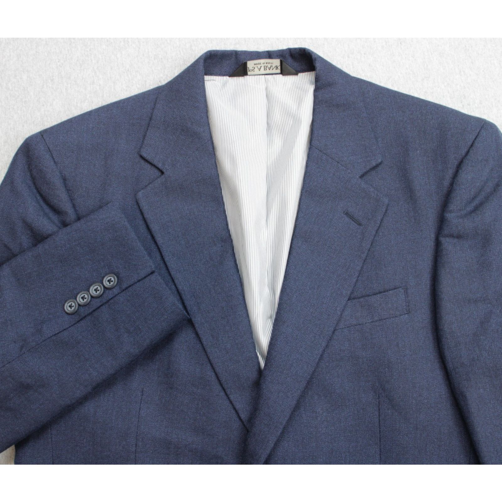 Jos. A. Bank Jos A Bank Blazer Mens 38R Blue Linen Wool Lined 2 Buttons Size 38R - 1 Thumbnail
