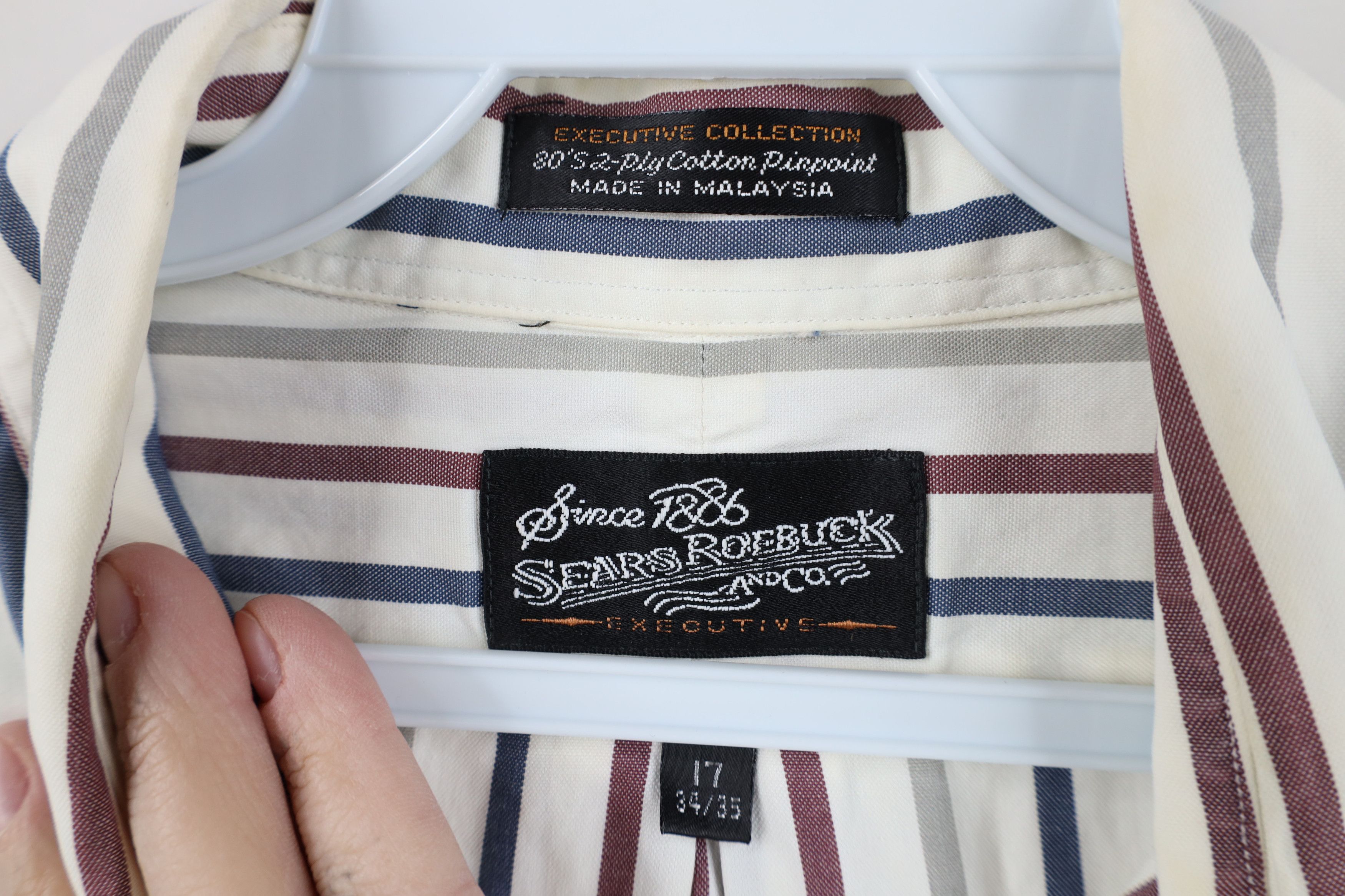 Vintage Vintage 90s Streetwear 2 Ply Pinpoint Button Down Shirt Size US M / EU 48-50 / 2 - 9 Thumbnail
