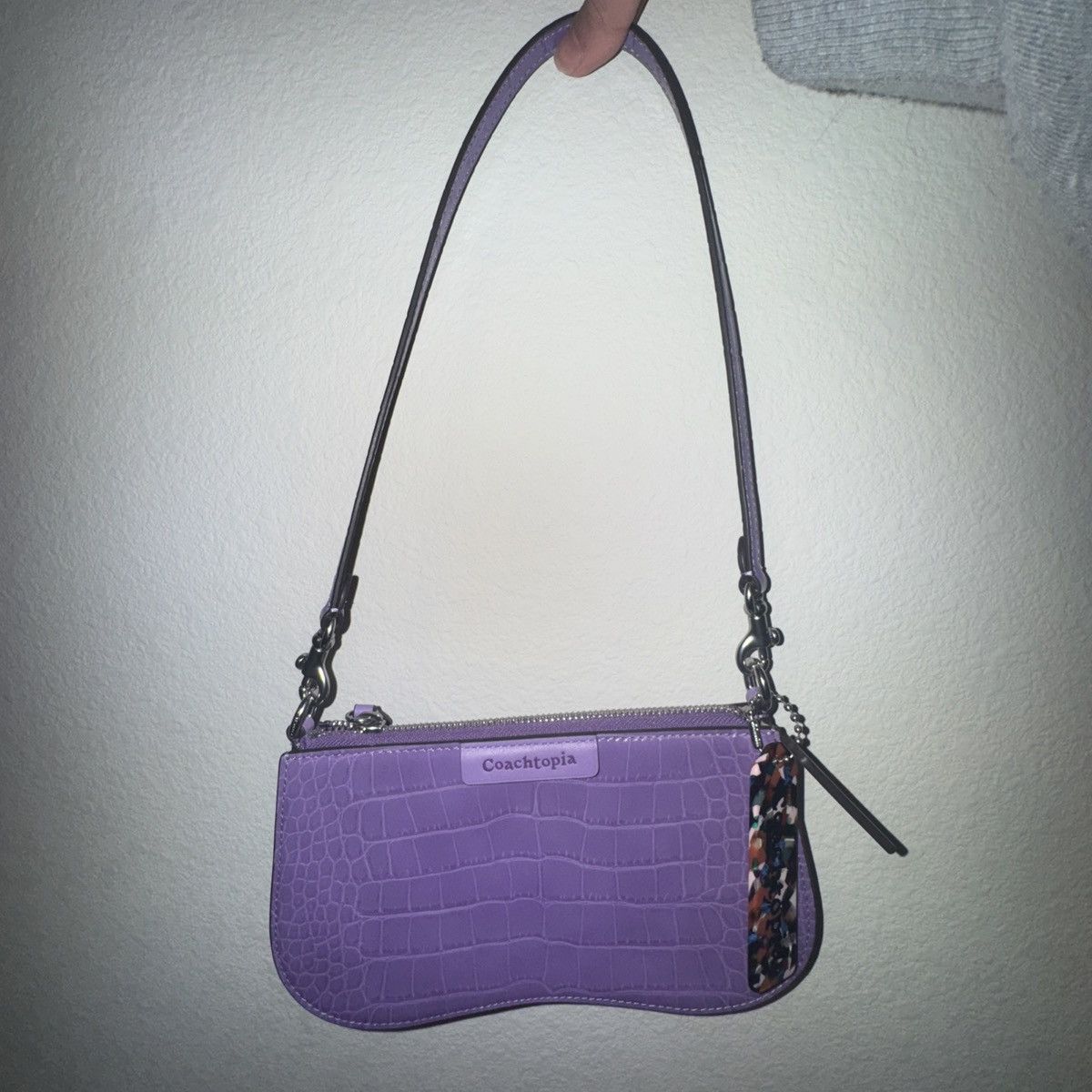 Coach Coachtopia New Never Used Purple Croc Print Baguette Size ONE SIZE - 1 Thumbnail
