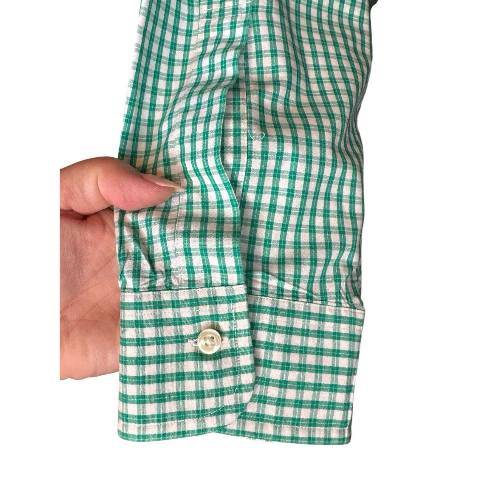 Brooks Brothers Brooks Brothers Shirt Green White Gingham Button Down Size US XXL / EU 58 / 5 - 5 Thumbnail