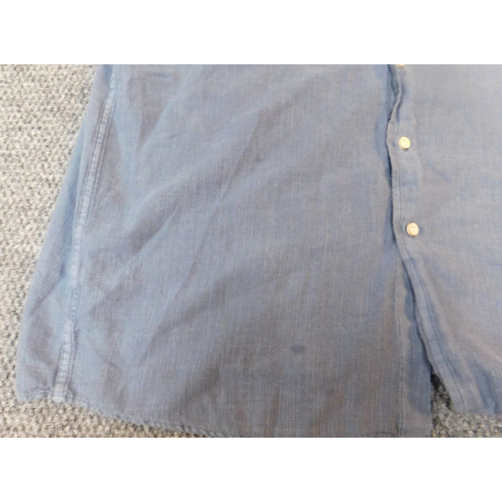 Vintage Rowm Mens Shirt Large Blue Floral Print Casual Button Down Short Sleeve Cotton Knit Button-Up Collar-Down Regular Mens Size US L / EU 52-54 / 3 - 3 Thumbnail