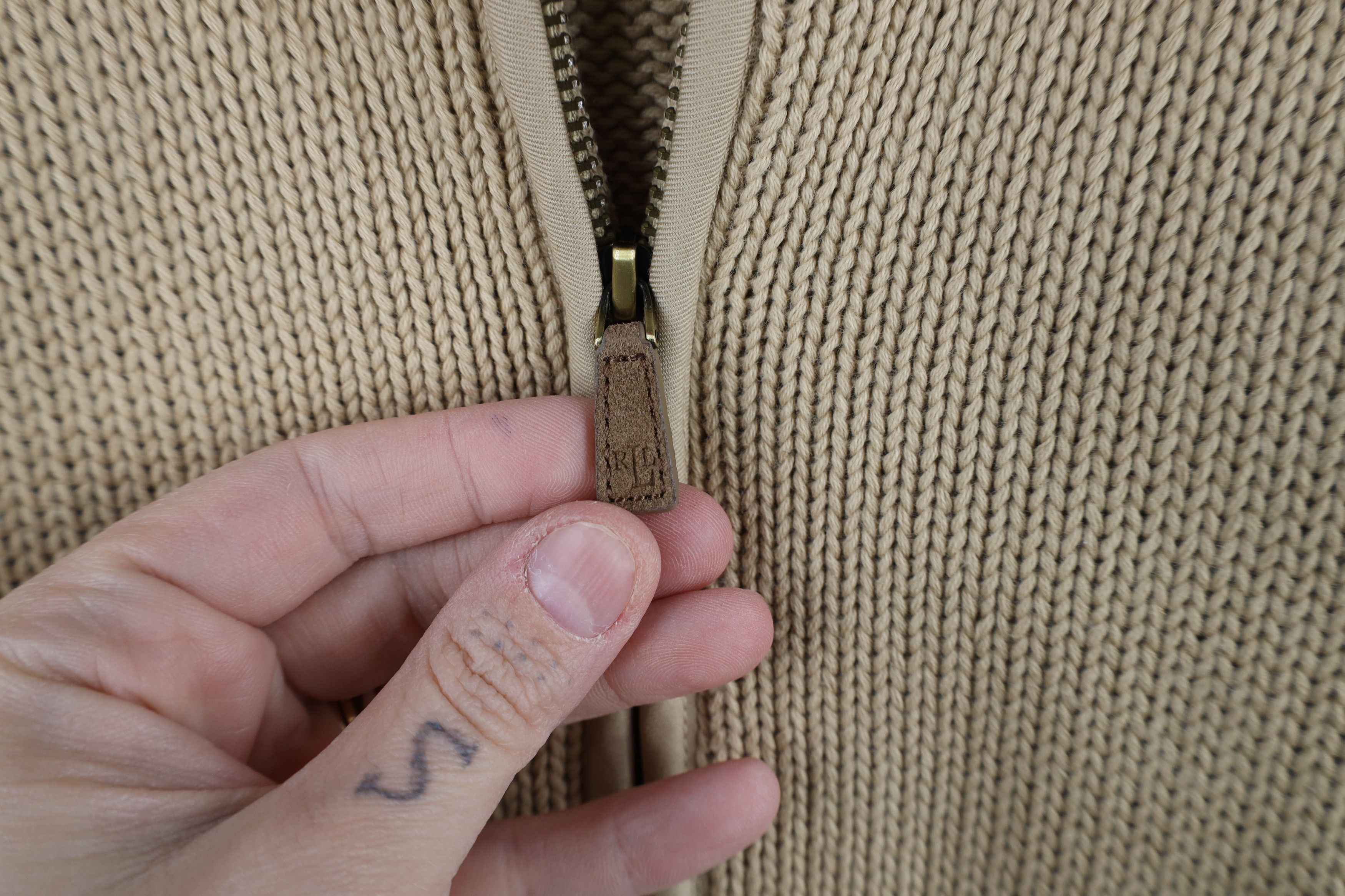 Ralph Lauren × Vintage Vintage 90s Ralph Lauren Cotton Ribbed Knit Full Zip Sweater Size L / US 10 / IT 46 - 4 Thumbnail