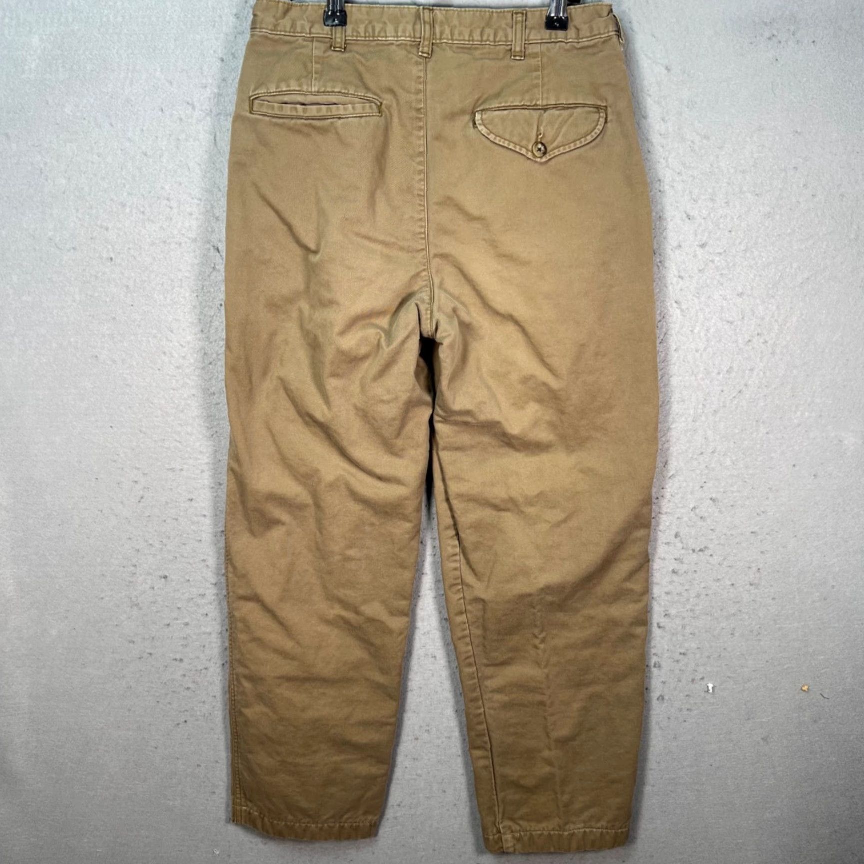 Vintage L.L. Bean Mens Pants Chino Flat Front Lined Fleece Beige Khaki Cotton 30x27 Regular Vintage No (Mens, 30, 27) Size US 30 / EU 46 - 2 Thumbnail