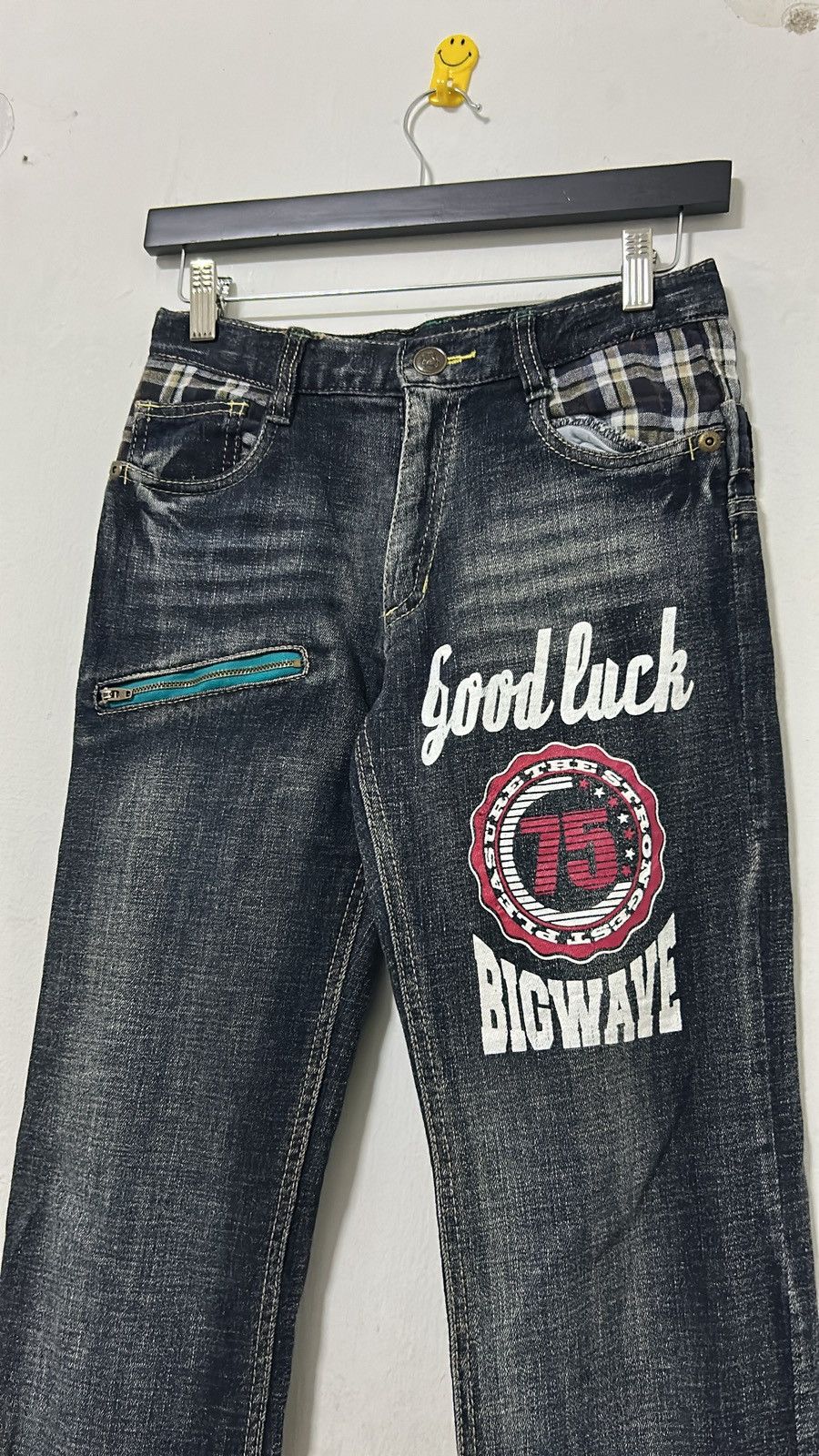 Japanese Brand Double Waist Jeans ‘ goodluck bigwave ’ Size 26" / US 2 / IT 38 - 5 Thumbnail