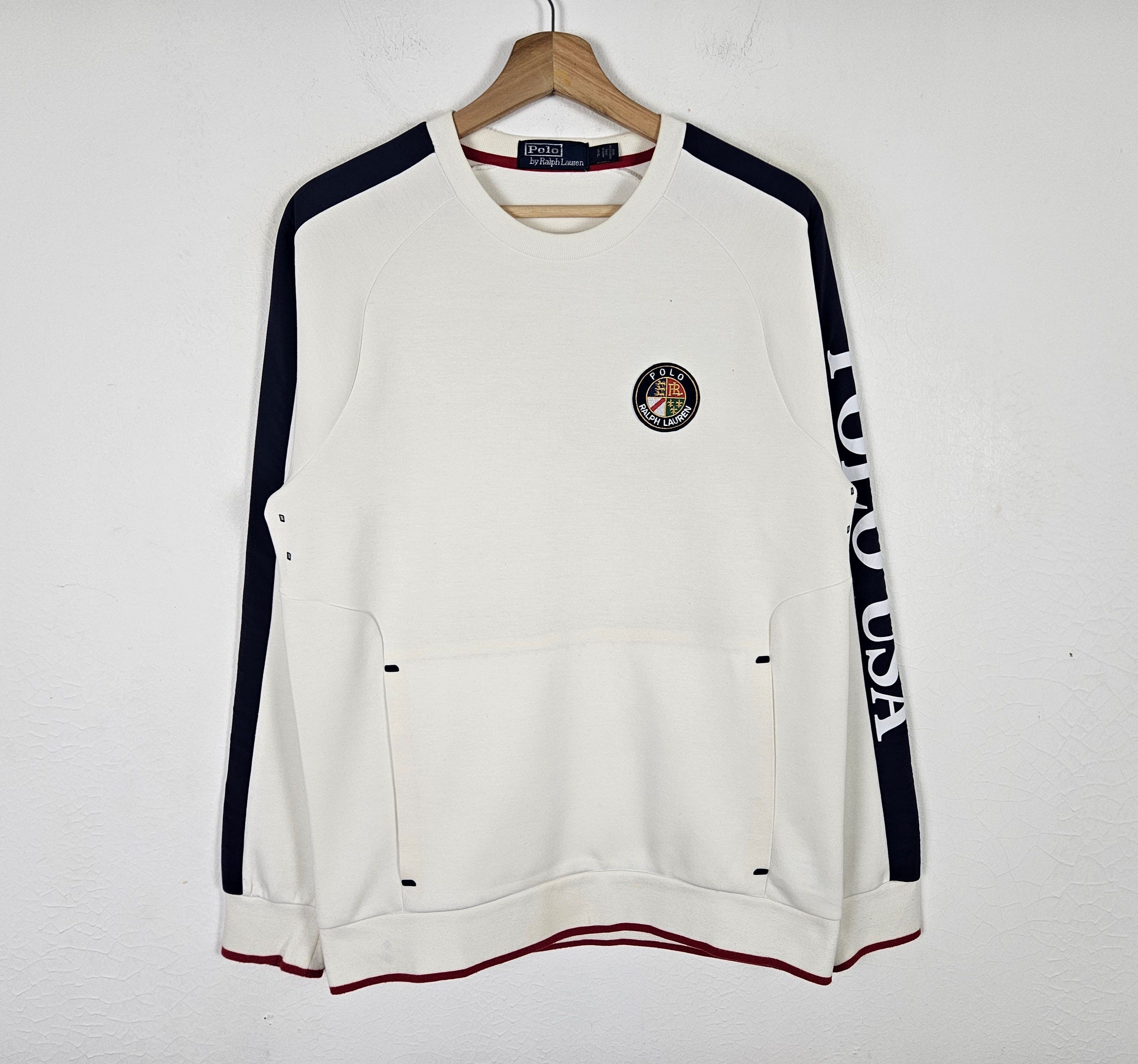 Polo Ralph Lauren × Vintage Vintage 90s Polo Ralph Lauren USA Cookie Patch Sweatshirt Size US S / EU 44-46 / 1 - 3 Thumbnail
