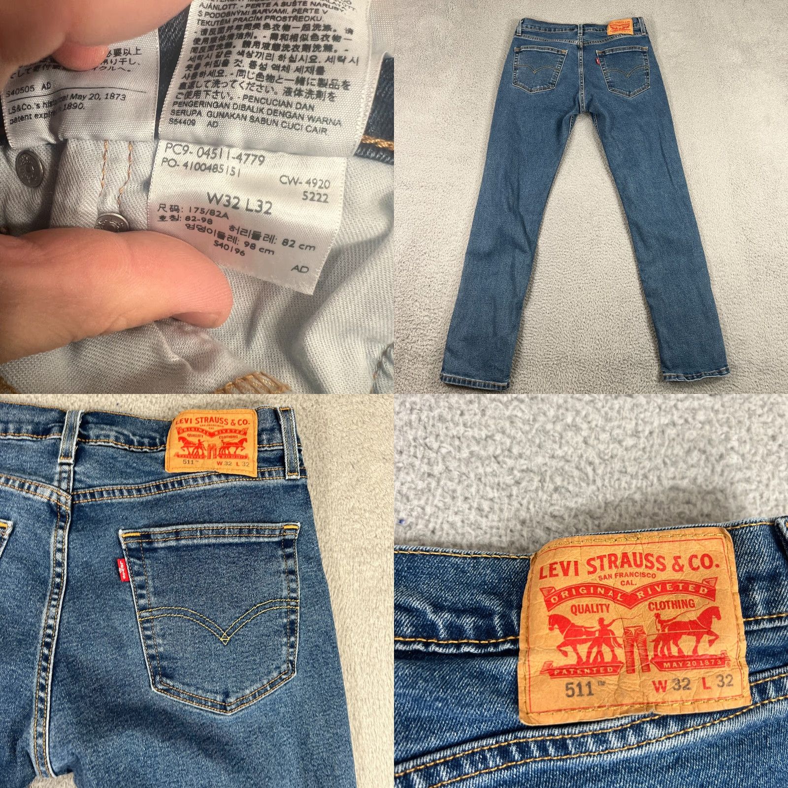 Levi's VINTAGE Levi's 511 Slim Fit Jeans Men 32x32 Blue Denim Stretch Medium Wash Casual Size US 32 / EU 48 - 8 Thumbnail