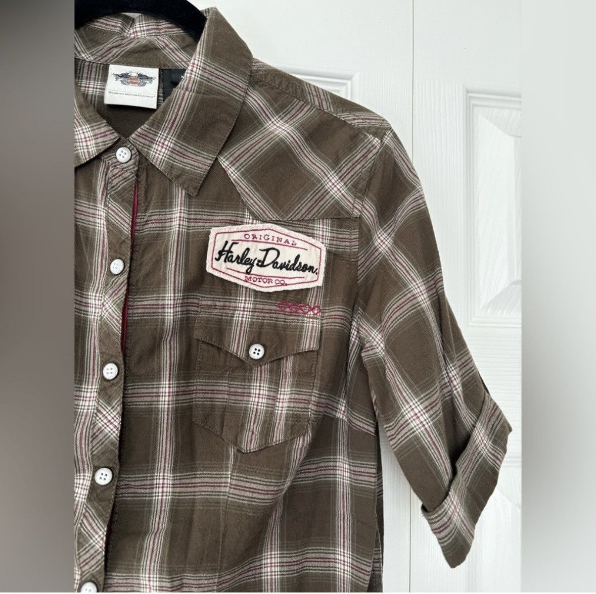 Harley Davidson Harley Davidson Retro Plaid 100% Cotton Shirt Short Sleeve Size M / US 6-8 / IT 42-44 - 3 Thumbnail
