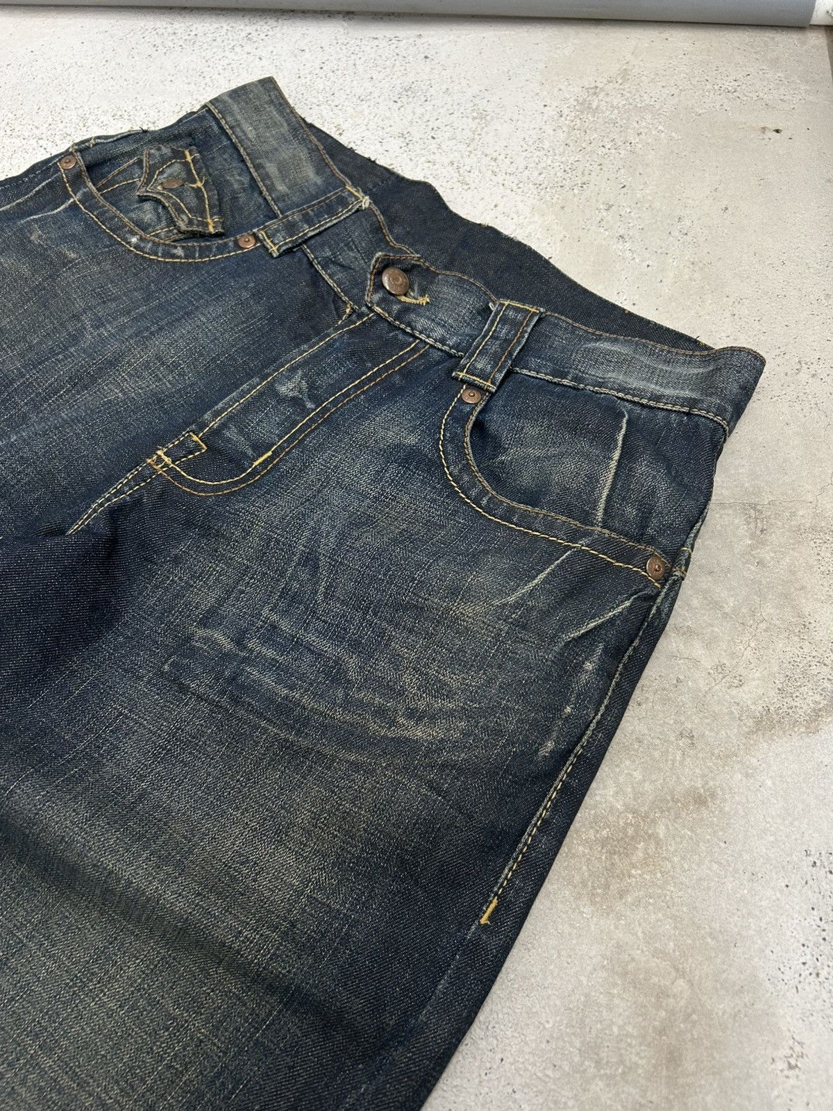 Le Grande Bleu (L.G.B.) Vintage Baggy Jeans Bonaventure Brand Mud Washed Size US 31 - 6 Thumbnail