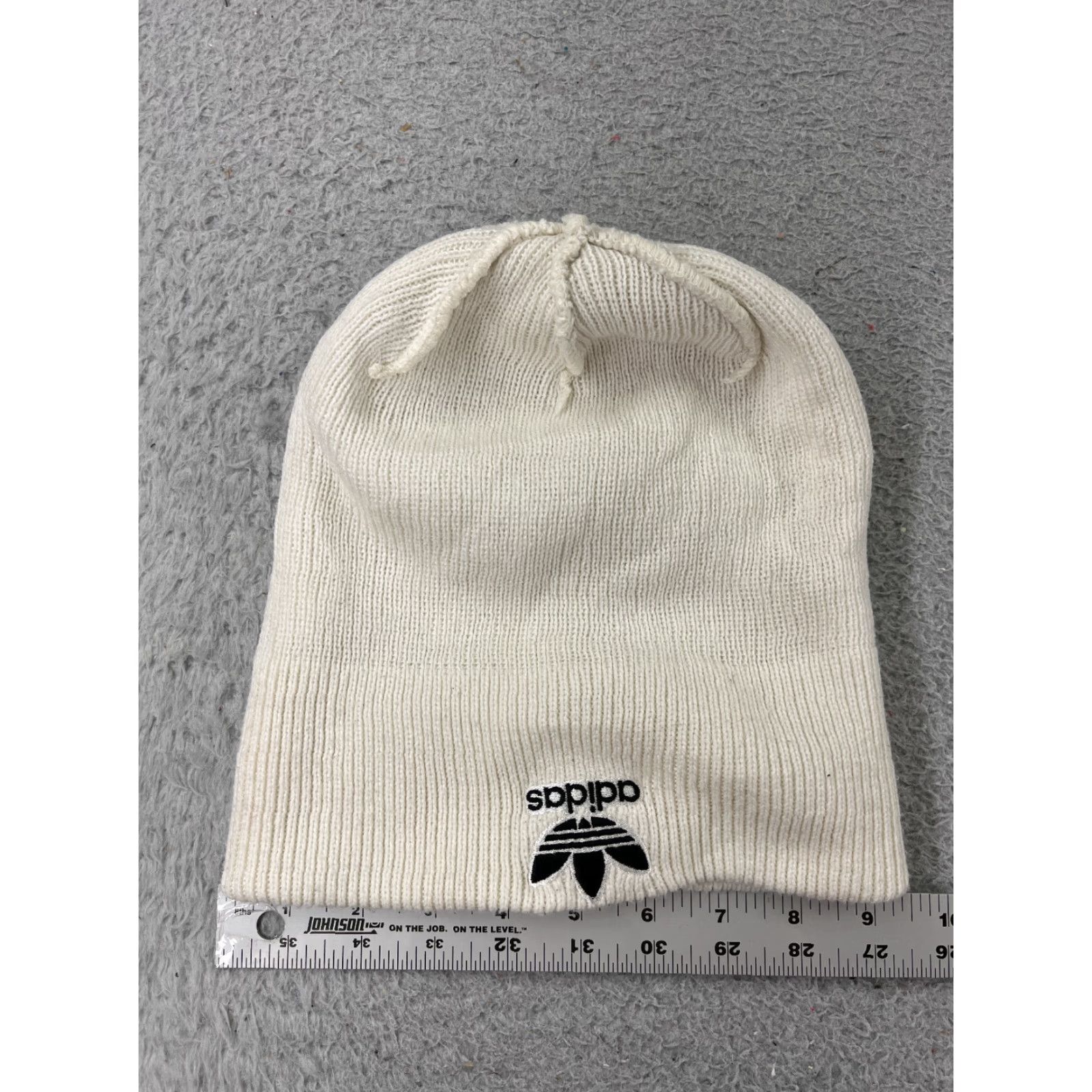 Adidas Adidas Beanie Toque Adult One Size White Knit Embroidered 100% Acrylic Snow Ski Size ONE SIZE - 4 Thumbnail
