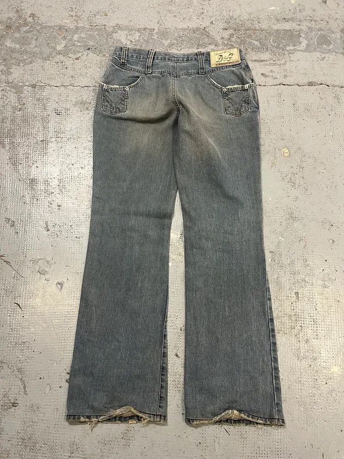 Vintage AW2003 Dolce & Gabbana Faded Light Blue Flared Jeans Size US 30 / EU 46 - 8 Thumbnail