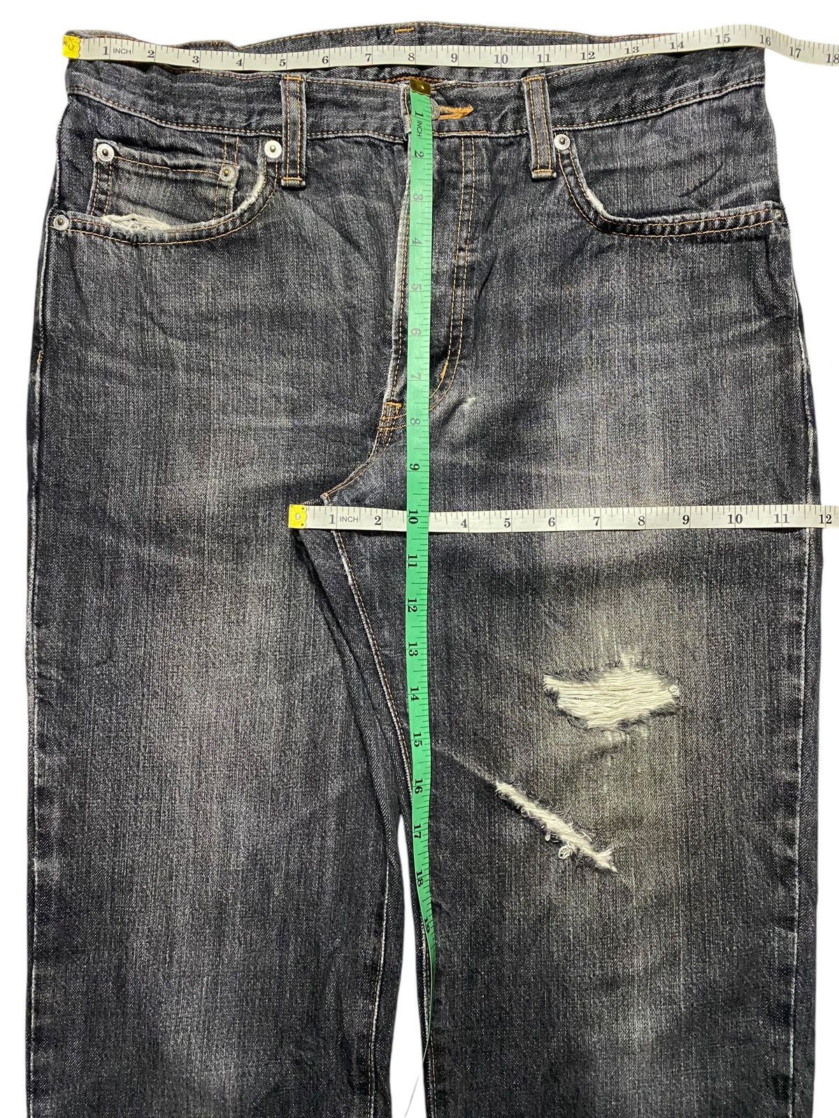 Edwin Vintage Edwin Japan Denim Tears Distressed Loose Slim Jeans Size US 32 / EU 48 - 14 Thumbnail