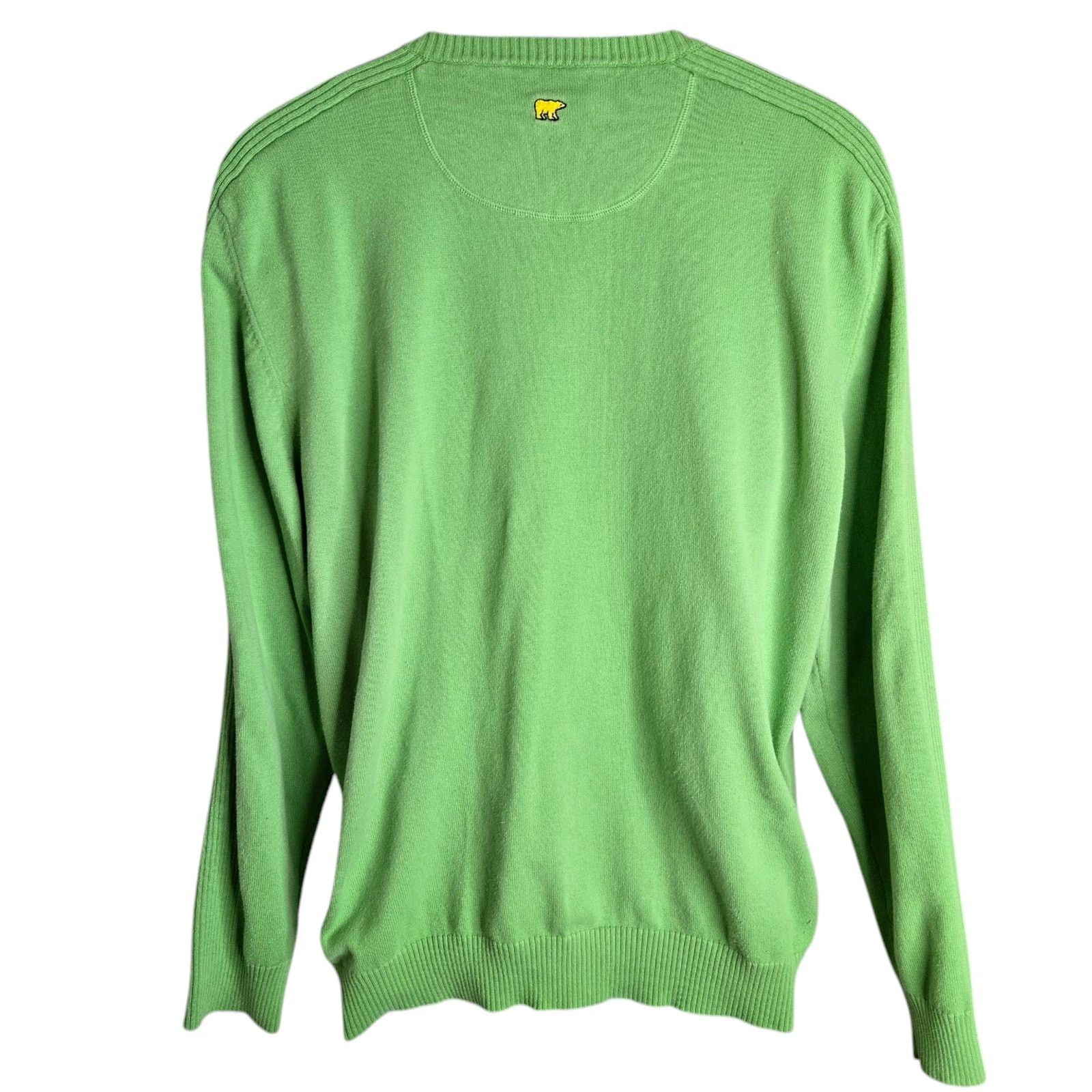 Other Jack Nicklaus Mens Sweater Large Green V Neck Ribbed Bear Size US L / EU 52-54 / 3 - 6 Thumbnail