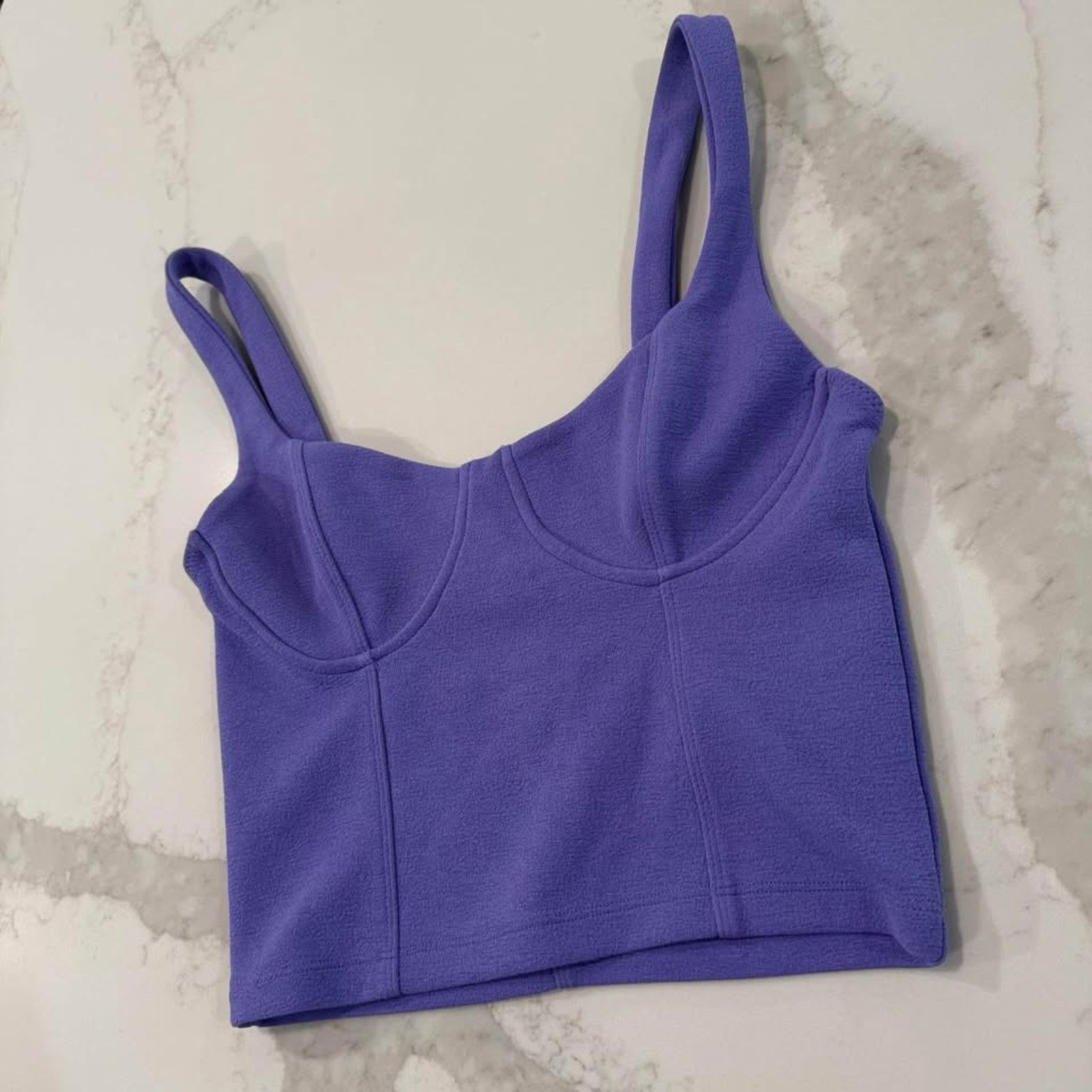 Zara Zara Textured Bustier Corset CropTop Womens Small Purple Size S / US 4 / IT 40 - 2 Thumbnail