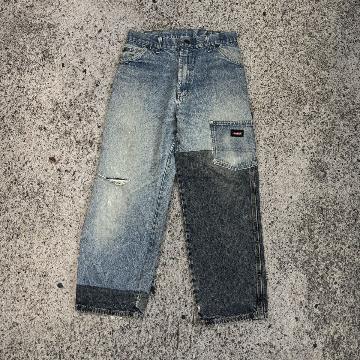 Vintage Dickies Patchwork Faded Thrashed Carpenter Jeans ERD Grunge Size US 28 / EU 44 - 6 Thumbnail