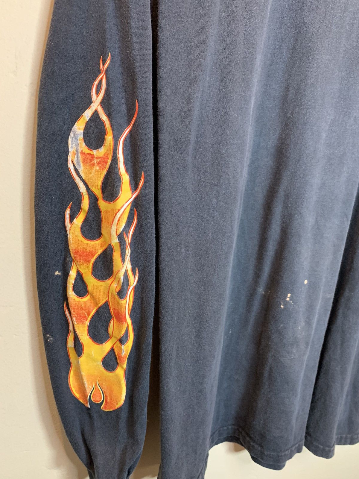 Vintage *RARE* Vintage 90’s Renegade Biker Skull Flame Faded Shirt Size US L / EU 52-54 / 3 - 6 Thumbnail