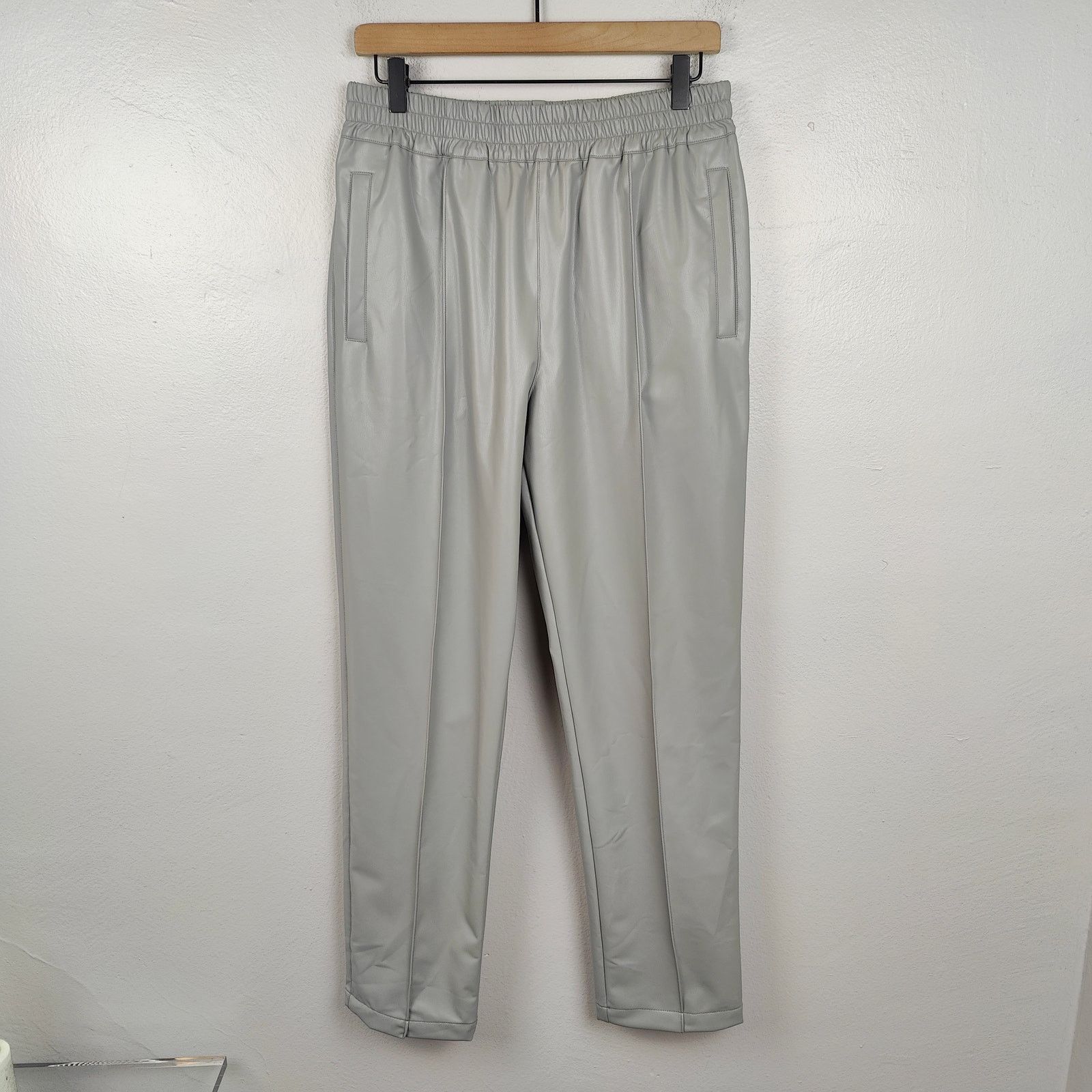 MONFRERE Monfrere Faux Leather Pants Mens Medium Gray Pull On Size US 32 / EU 48 - 1 Thumbnail